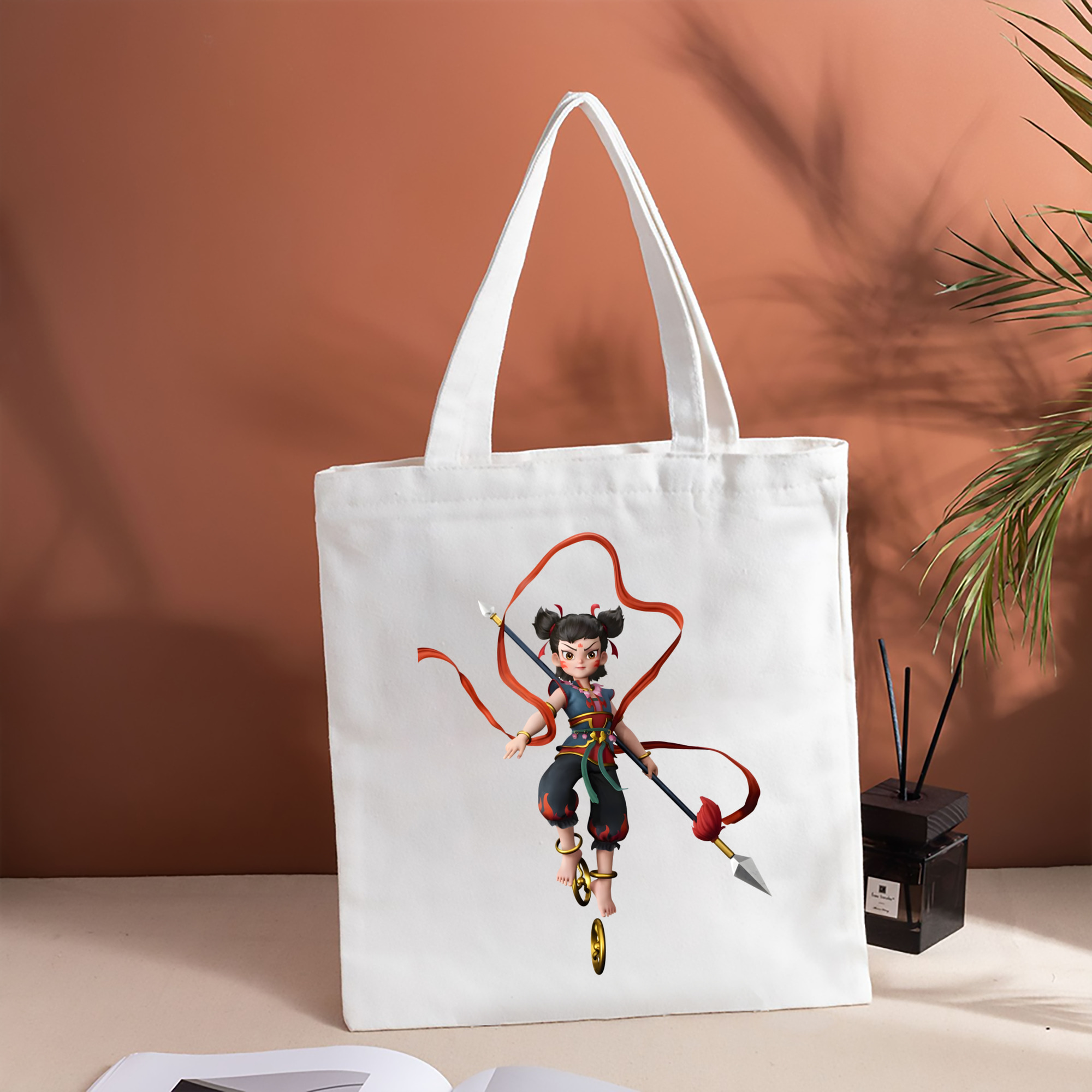 Ne Zha 2 ナタ 魔童の大暴れ 縦型キャンバス生地手提げバッグ　トートバッグ