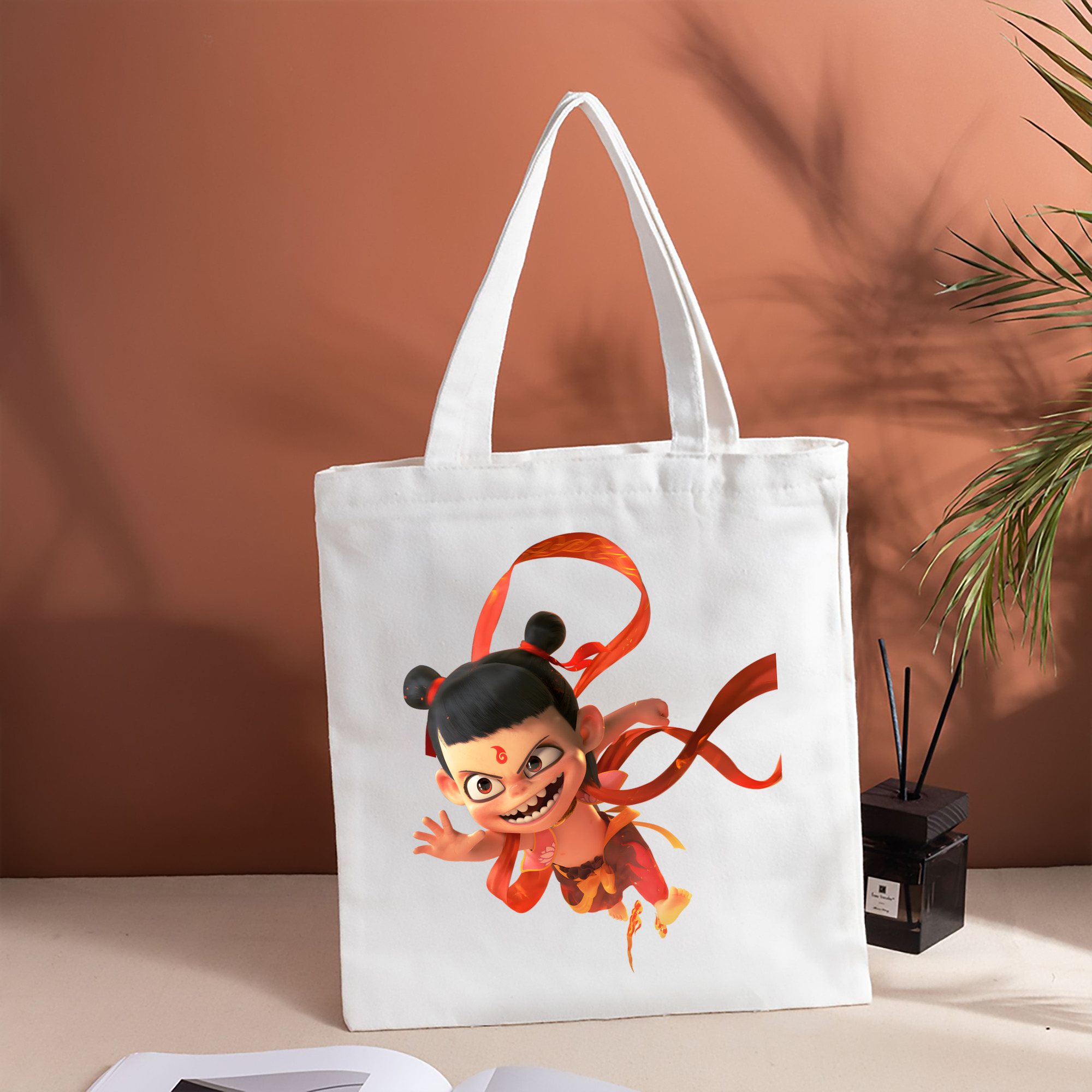 Ne Zha 2 ナタ 魔童の大暴れ 縦型キャンバス生地手提げバッグ　トートバッグ