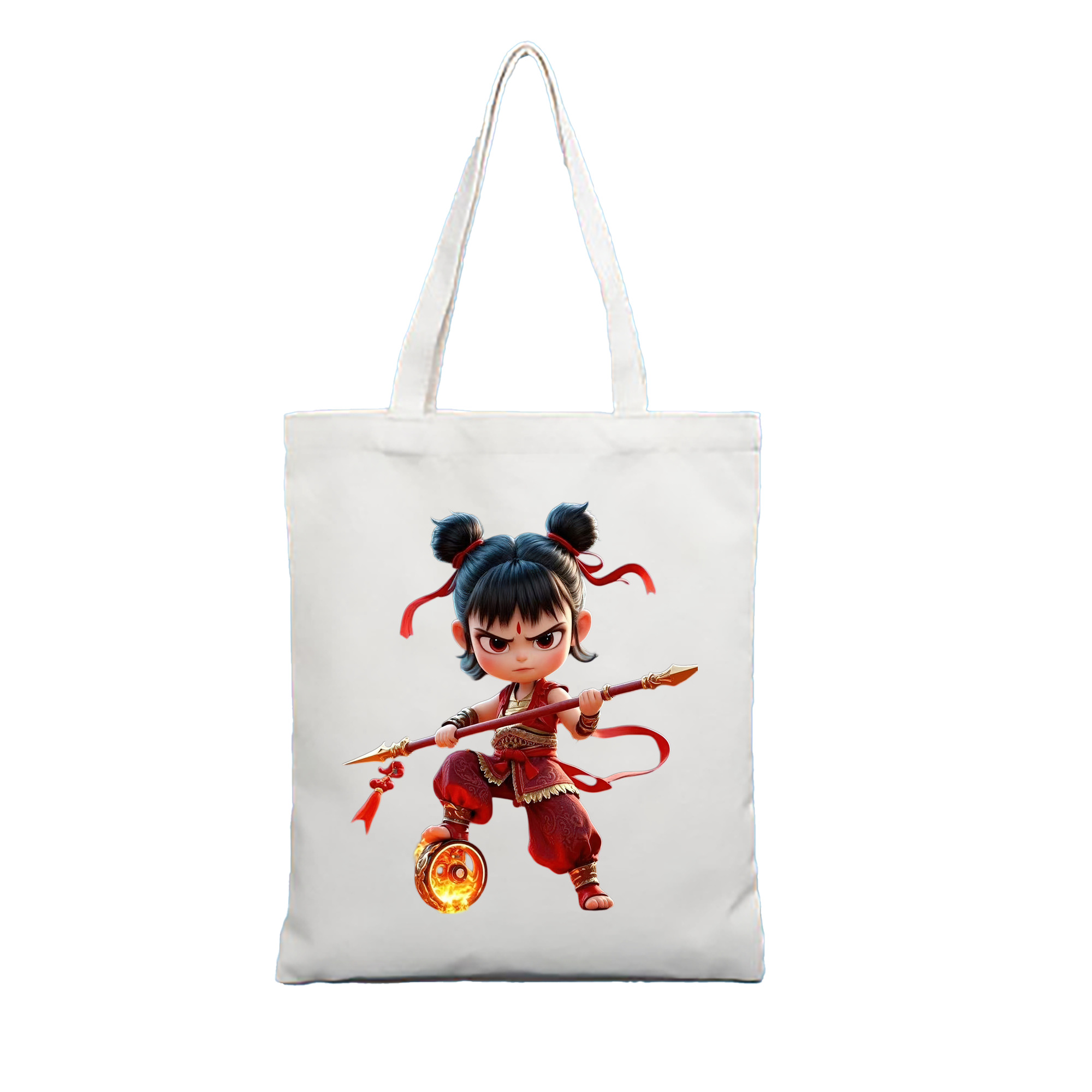 （画像用） Ne Zha 2 ナタ 魔童の大暴れ 縦型キャンバス生地手提げバッグ　トートバッグ