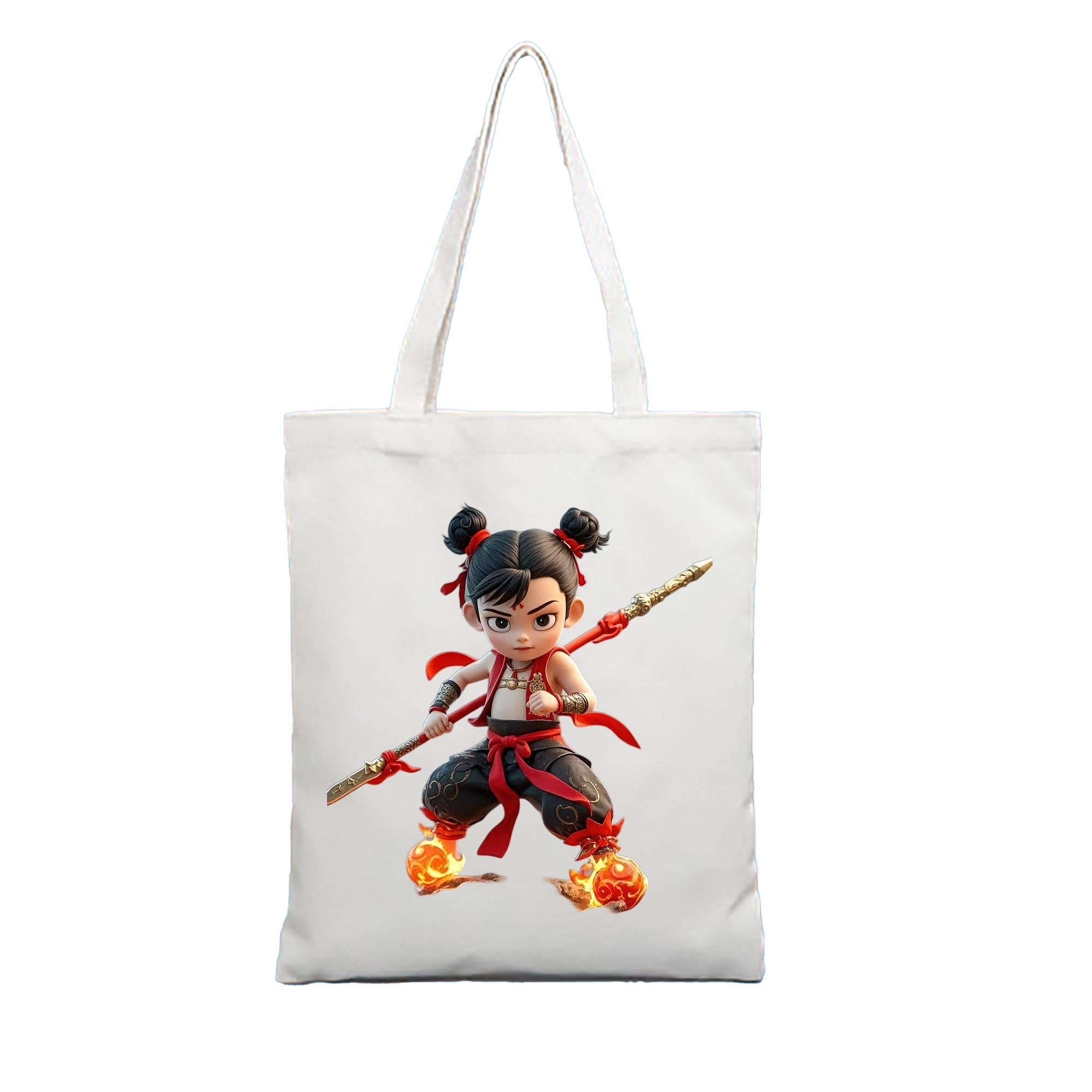 （画像用） Ne Zha 2 ナタ 魔童の大暴れ 縦型キャンバス生地手提げバッグ　トートバッグ