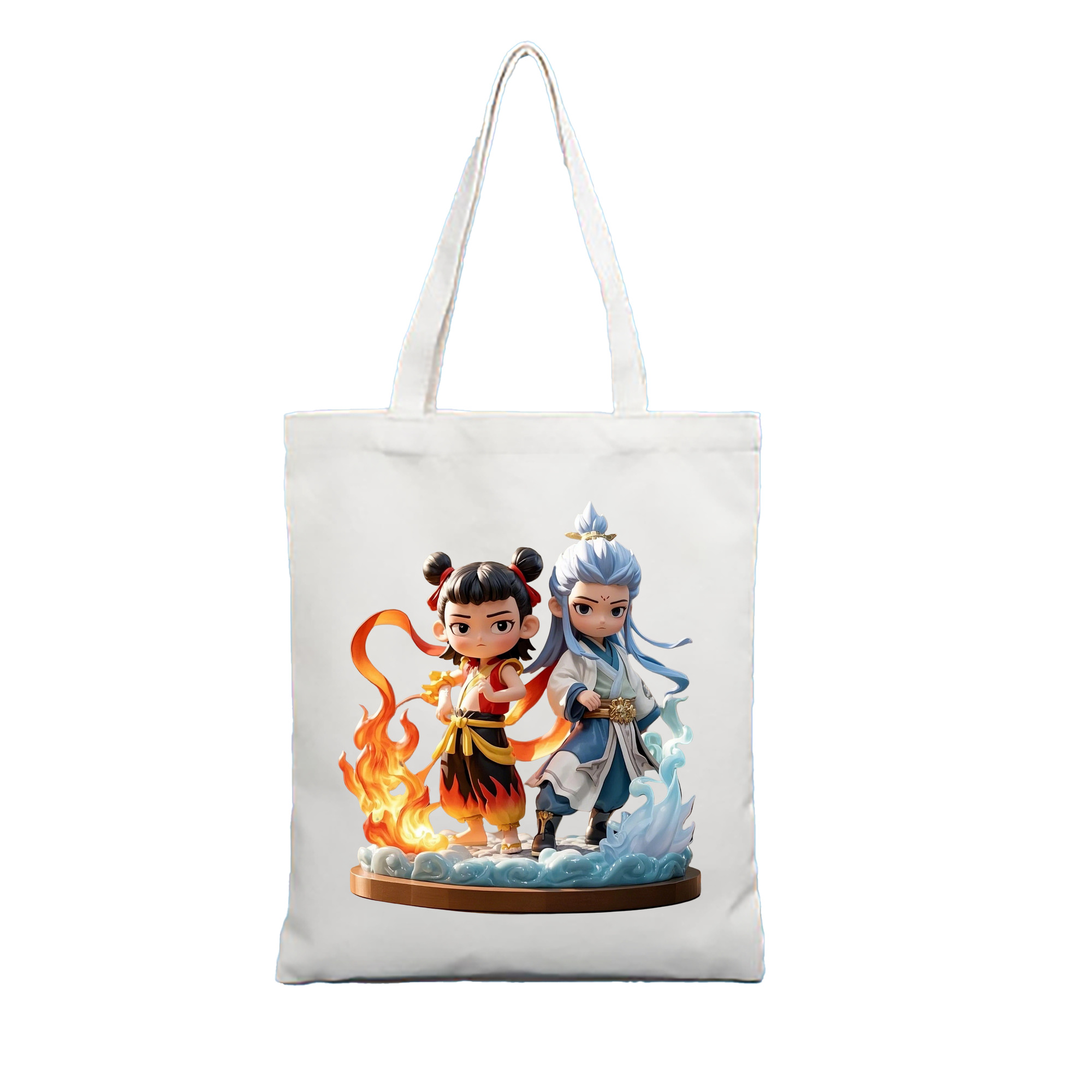 （画像用） Ne Zha 2 ナタ 魔童の大暴れ 縦型キャンバス生地手提げバッグ　トートバッグ