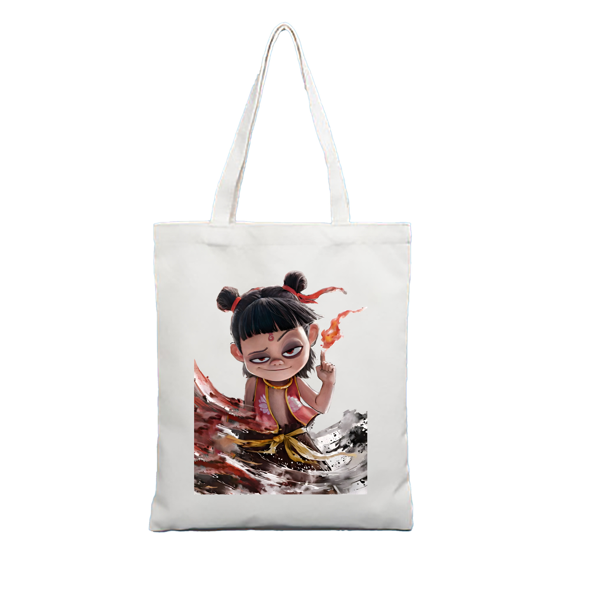 （画像用） Ne Zha 2 ナタ 魔童の大暴れ 縦型キャンバス生地手提げバッグ　トートバッグ