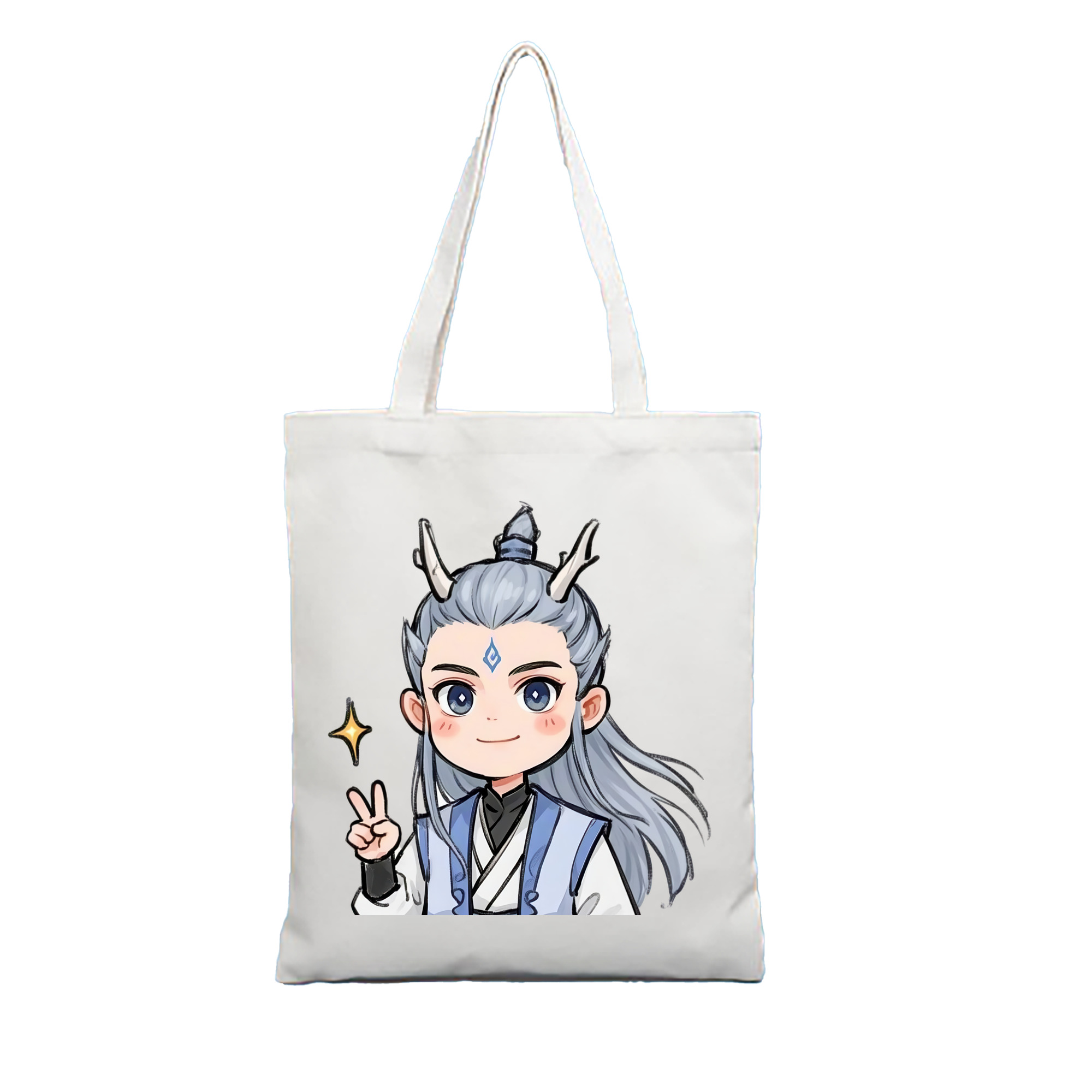 （画像用） Ne Zha 2 ナタ 魔童の大暴れ 縦型キャンバス生地手提げバッグ　トートバッグ