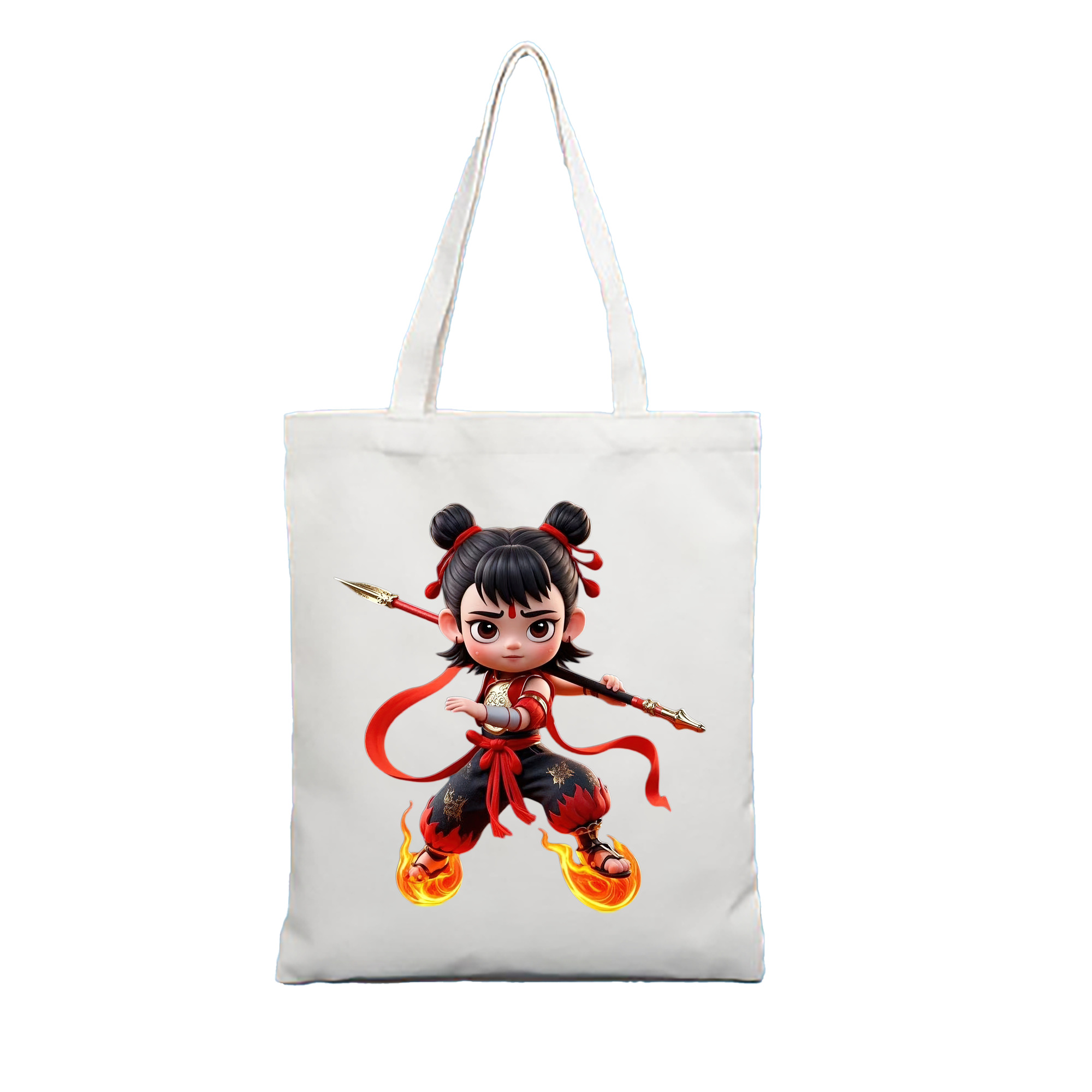 （画像用） Ne Zha 2 ナタ 魔童の大暴れ 縦型キャンバス生地手提げバッグ　トートバッグ