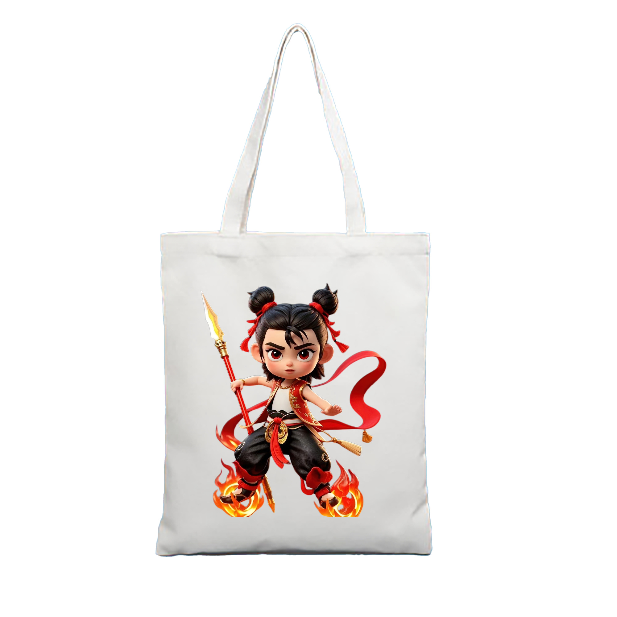 （画像用） Ne Zha 2 ナタ 魔童の大暴れ 縦型キャンバス生地手提げバッグ　トートバッグ