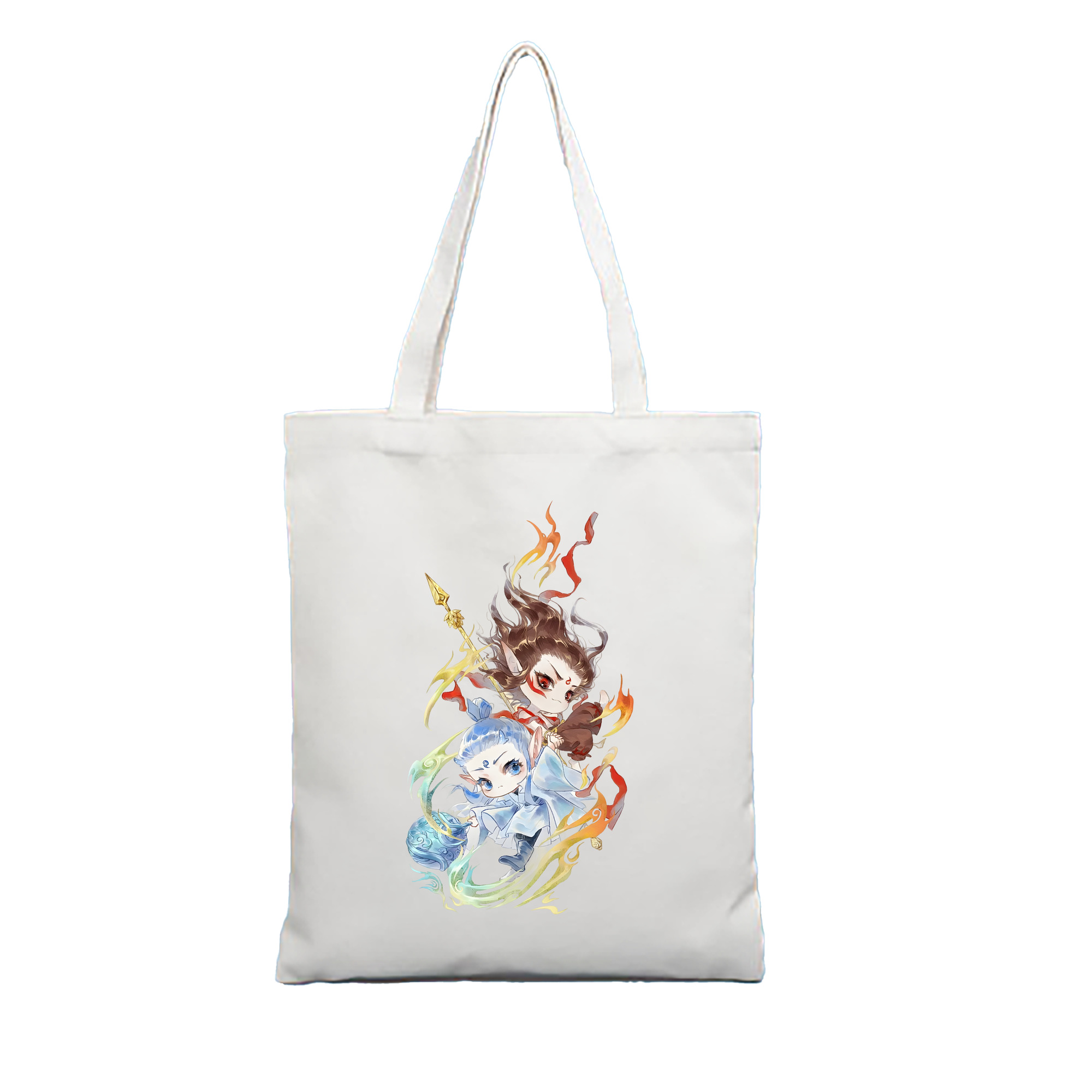 （画像用） Ne Zha 2 ナタ 魔童の大暴れ 縦型キャンバス生地手提げバッグ　トートバッグ