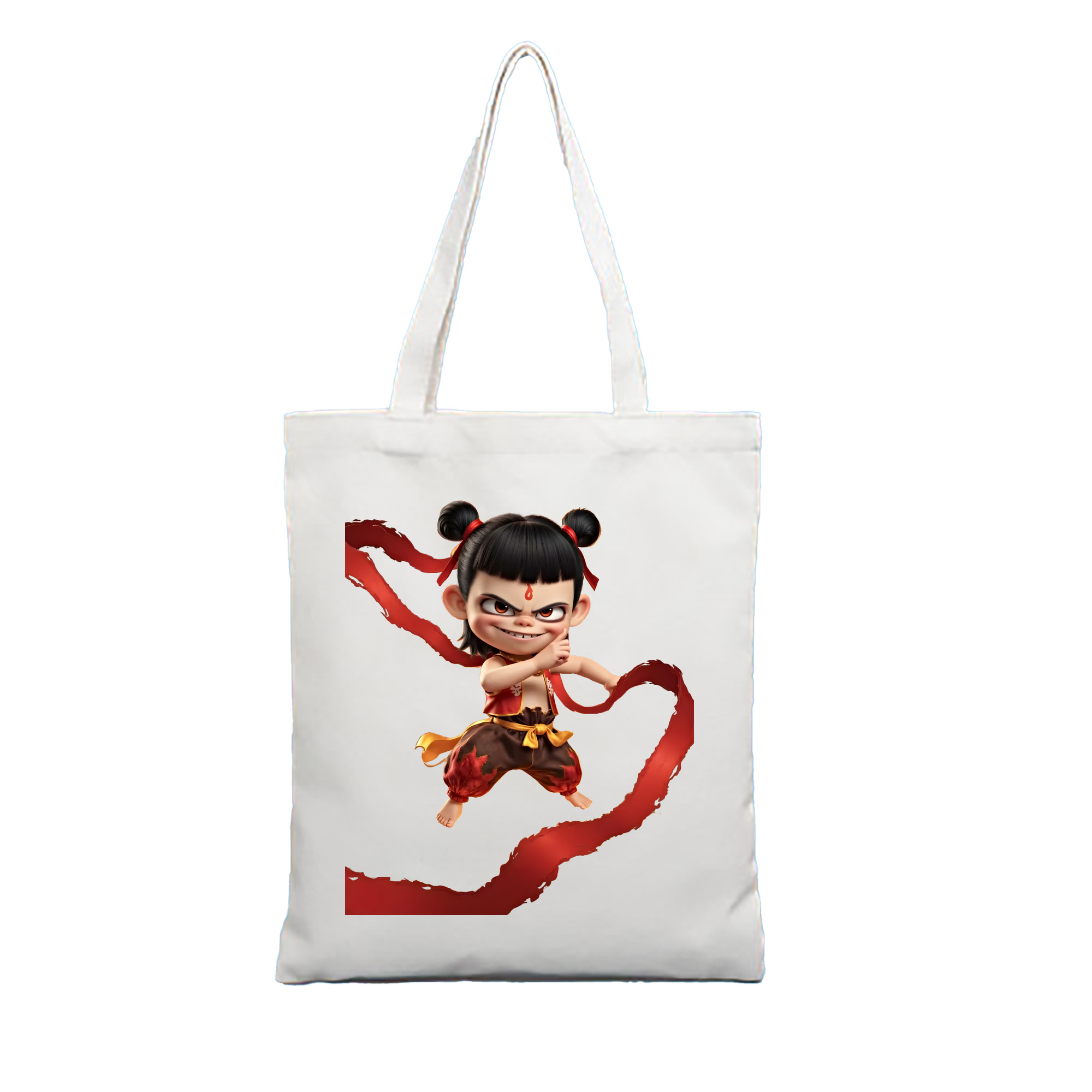 （画像用） Ne Zha 2 ナタ 魔童の大暴れ 縦型キャンバス生地手提げバッグ　トートバッグ