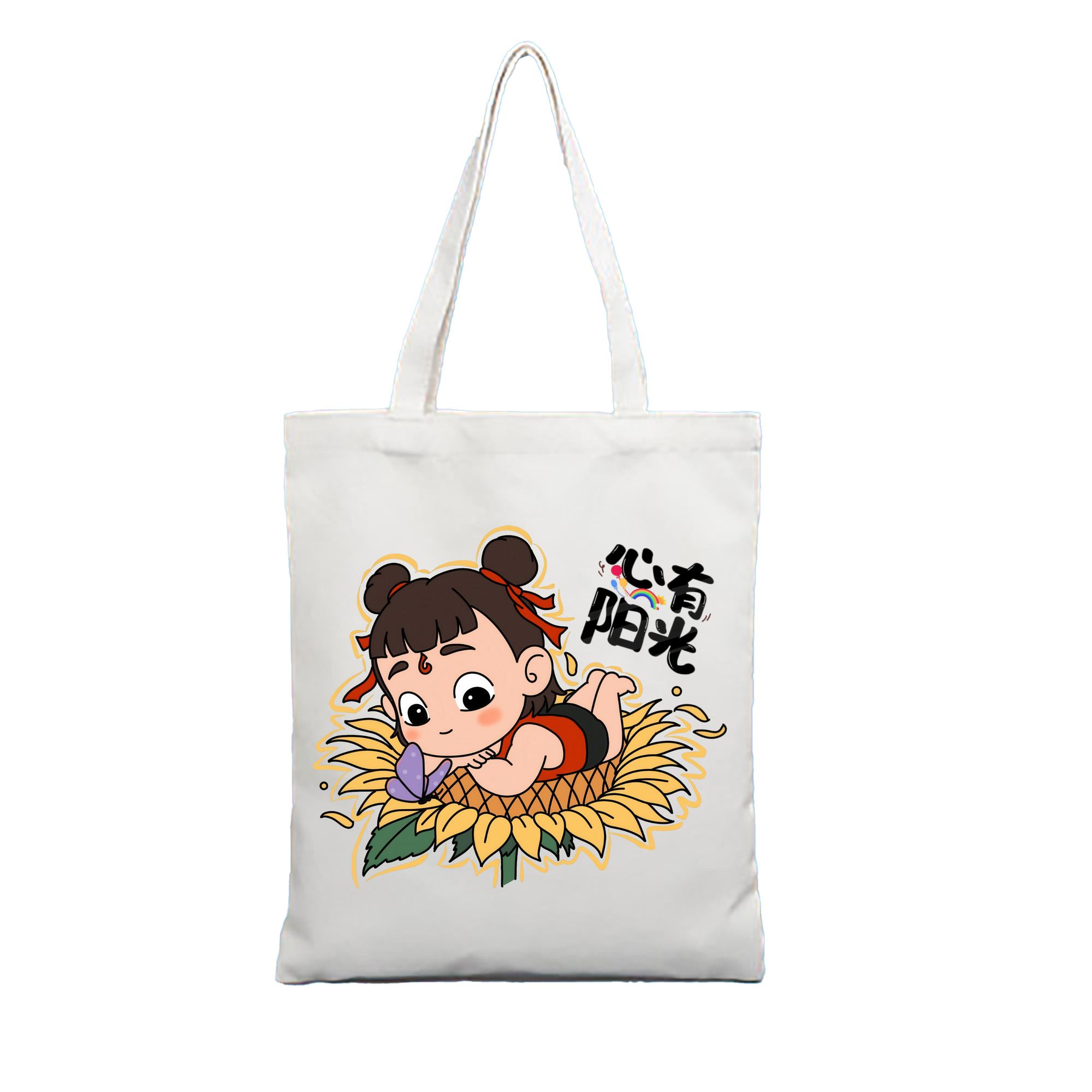 （画像用） Ne Zha 2 ナタ 魔童の大暴れ 縦型キャンバス生地手提げバッグ　トートバッグ