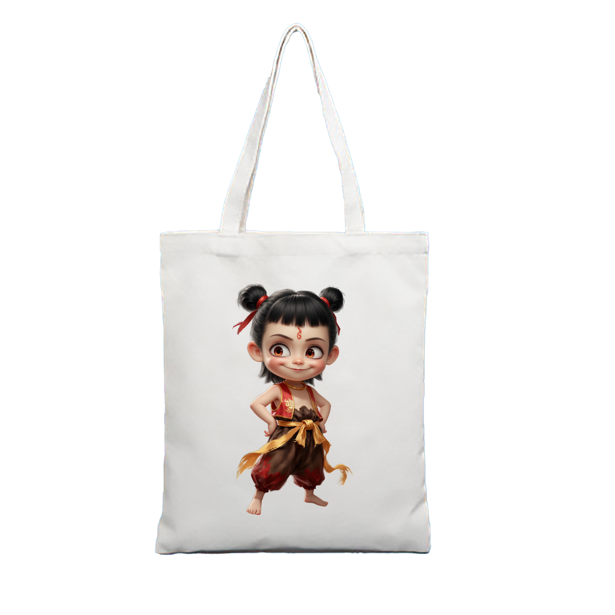 （画像用） Ne Zha 2 ナタ 魔童の大暴れ 縦型キャンバス生地手提げバッグ　トートバッグ