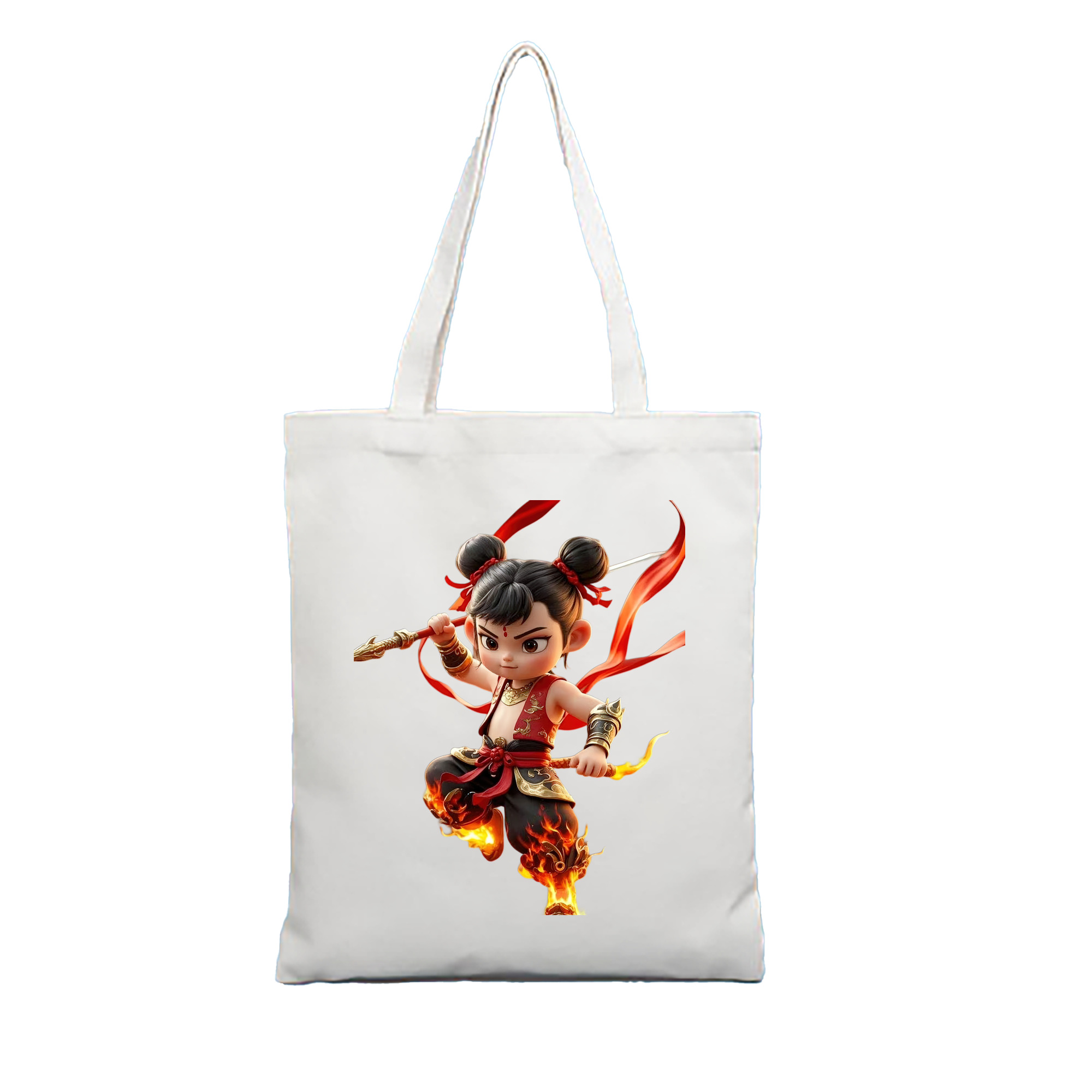 （画像用） Ne Zha 2 ナタ 魔童の大暴れ 縦型キャンバス生地手提げバッグ　トートバッグ