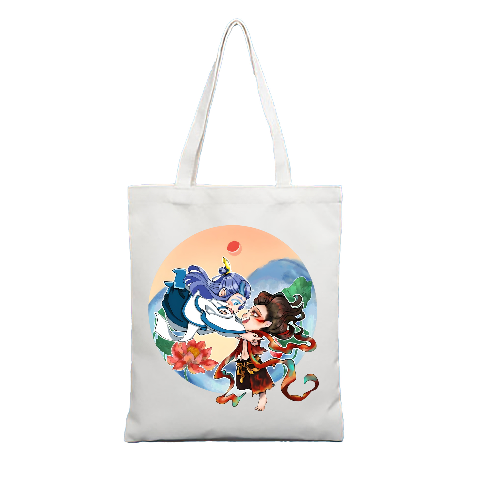 （画像用） Ne Zha 2 ナタ 魔童の大暴れ 縦型キャンバス生地手提げバッグ　トートバッグ