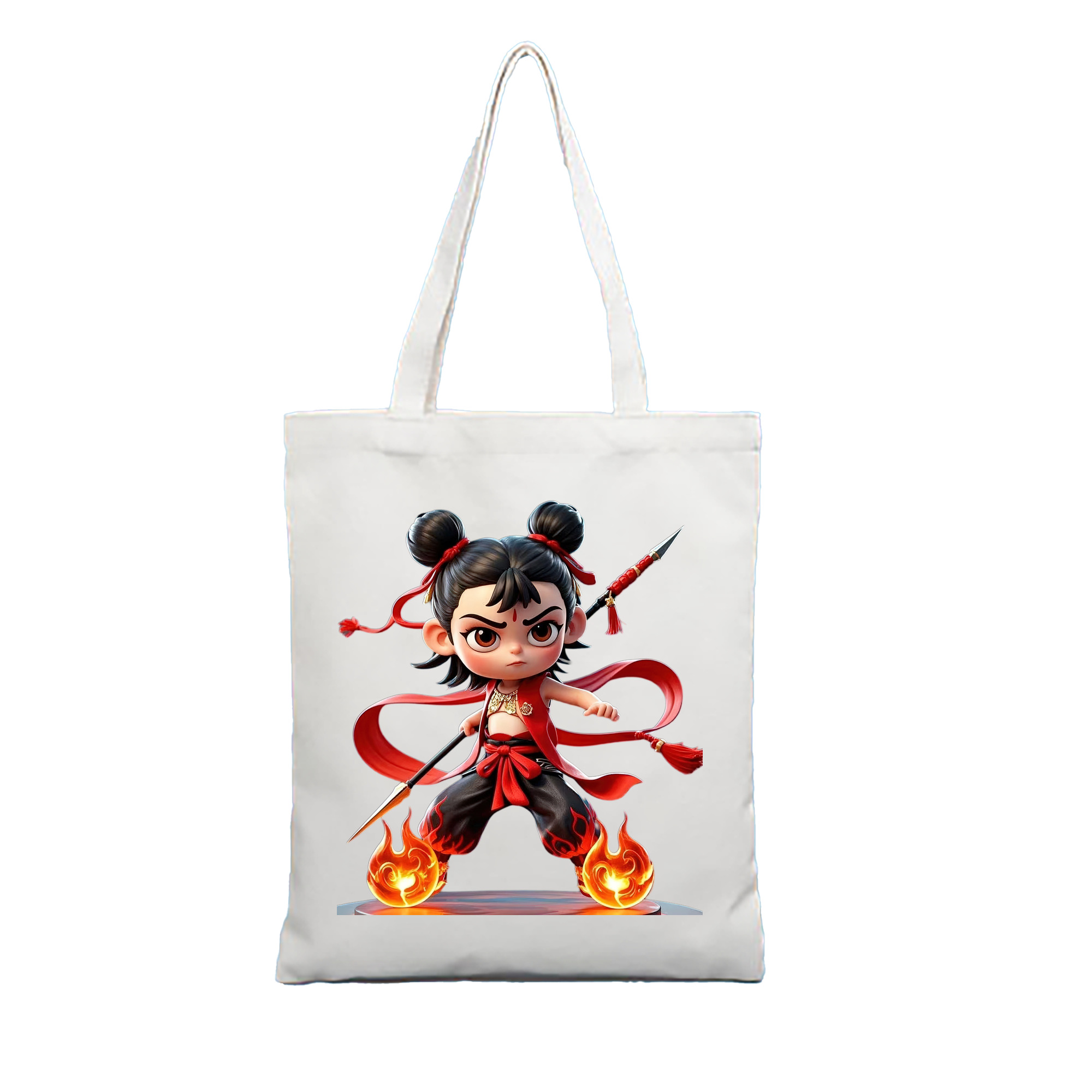 （画像用） Ne Zha 2 ナタ 魔童の大暴れ 縦型キャンバス生地手提げバッグ　トートバッグ