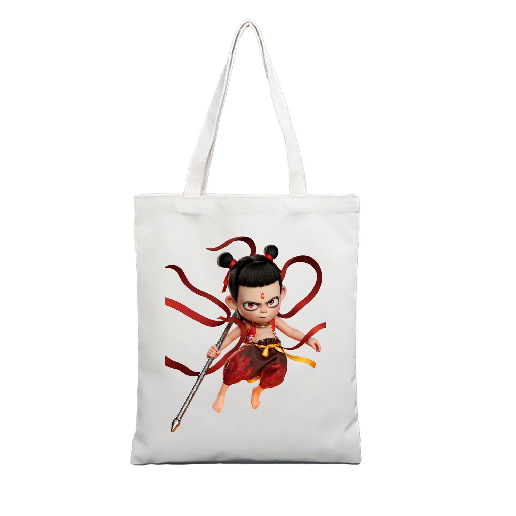 （画像用） Ne Zha 2 ナタ 魔童の大暴れ 縦型キャンバス生地手提げバッグ　トートバッグ