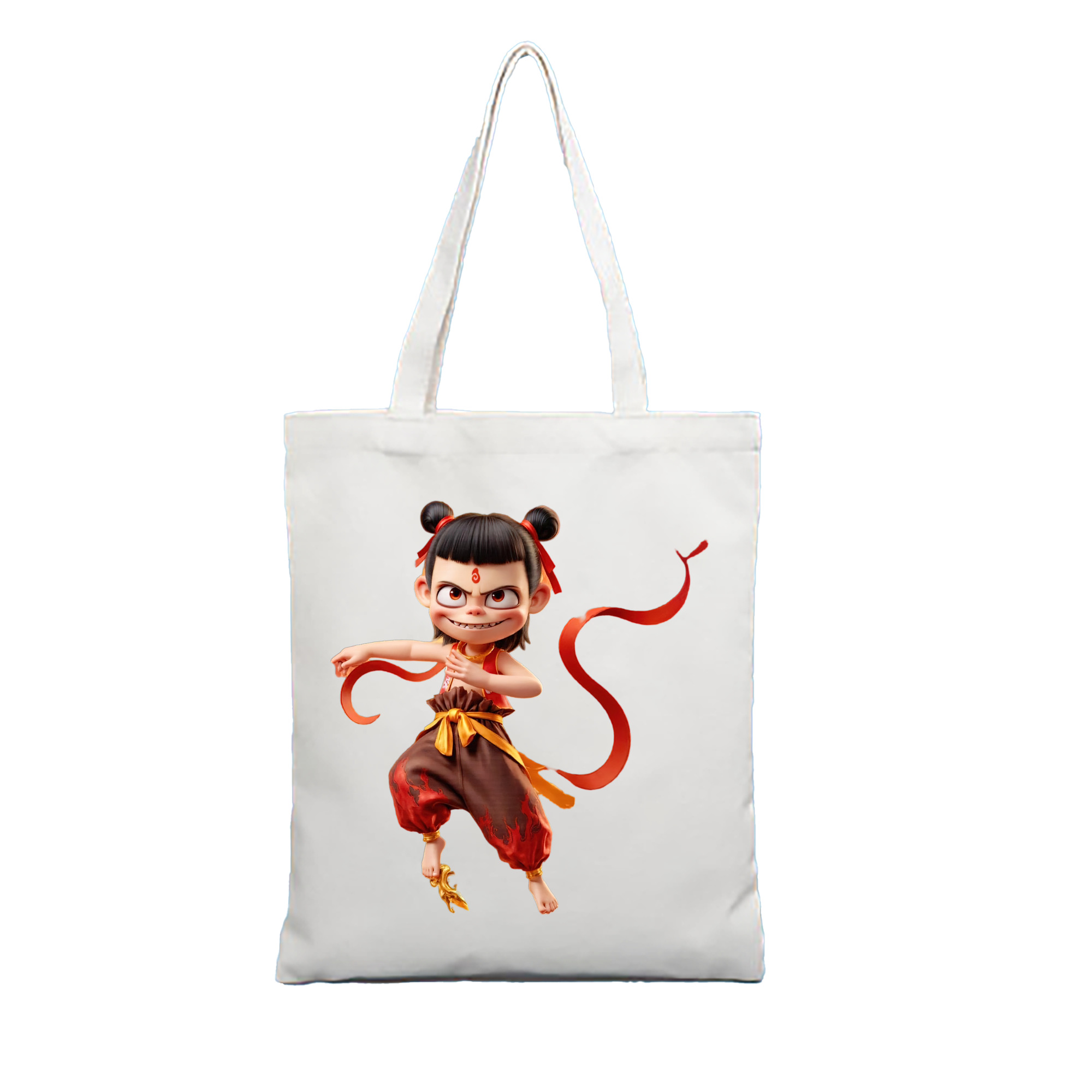 （画像用） Ne Zha 2 ナタ 魔童の大暴れ 縦型キャンバス生地手提げバッグ　トートバッグ