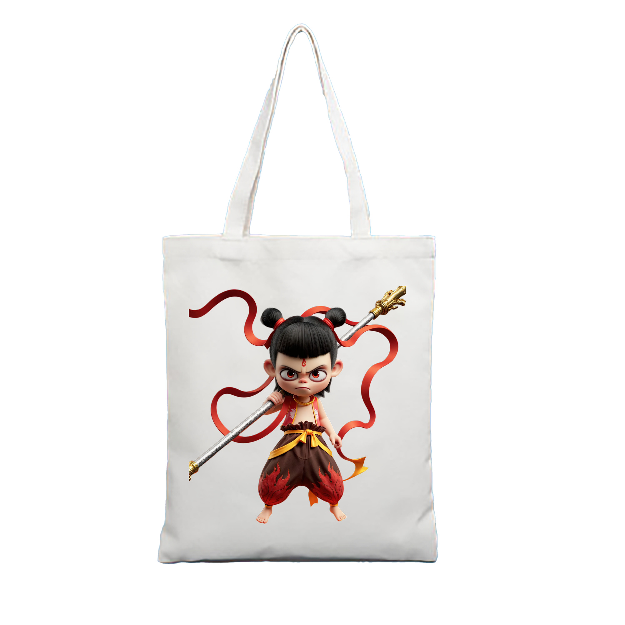 （画像用） Ne Zha 2 ナタ 魔童の大暴れ 縦型キャンバス生地手提げバッグ　トートバッグ
