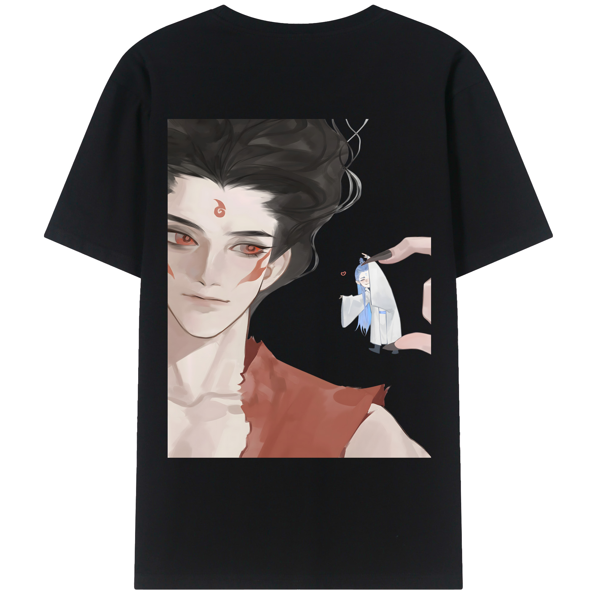 （画像用） Ne Zha 2 ナタ 魔童の大暴れ 綿100％ メンズ半袖Tシャツ（バックプリント） 通気性