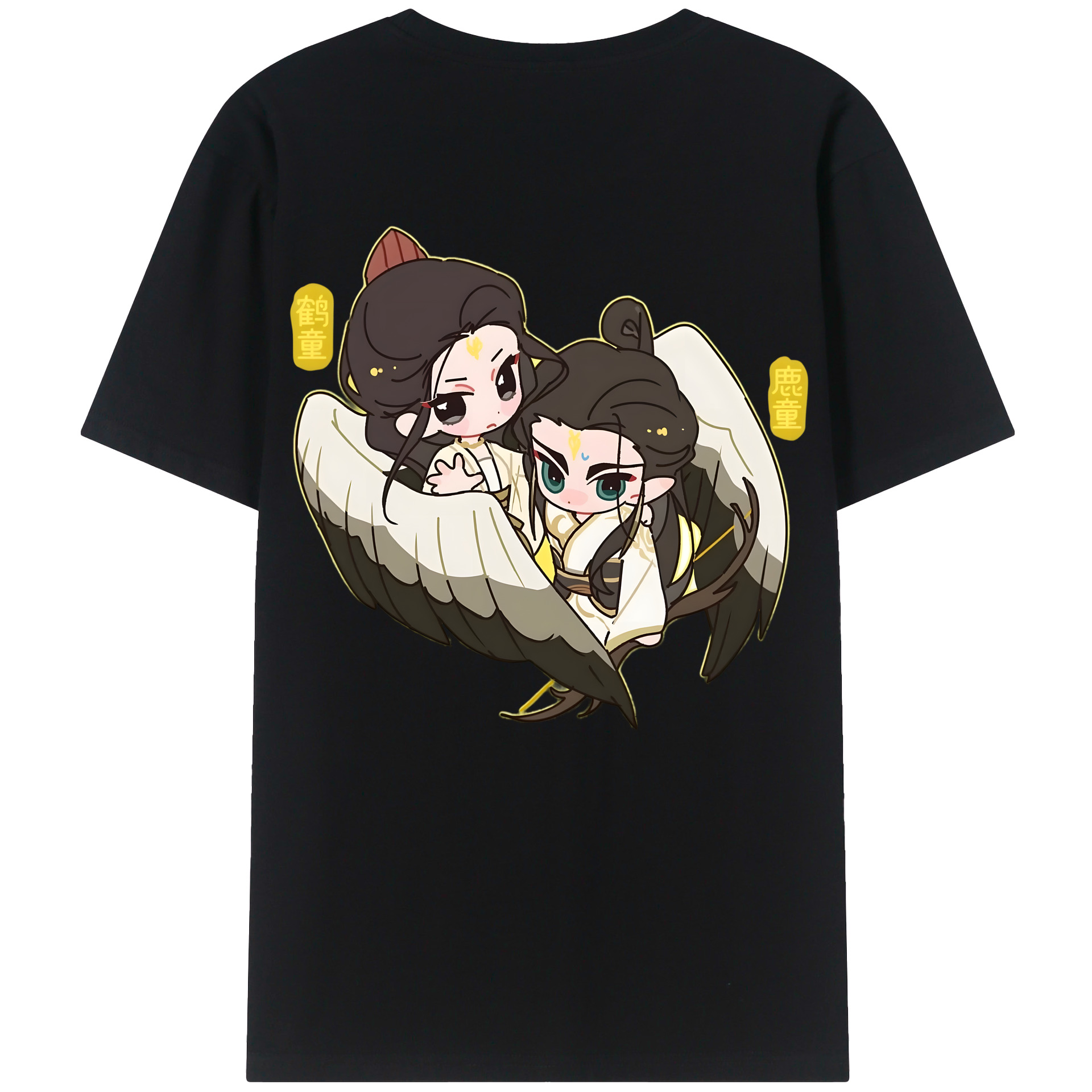（画像用） Ne Zha 2 ナタ 魔童の大暴れ 綿100％ メンズ半袖Tシャツ（バックプリント） 通気性