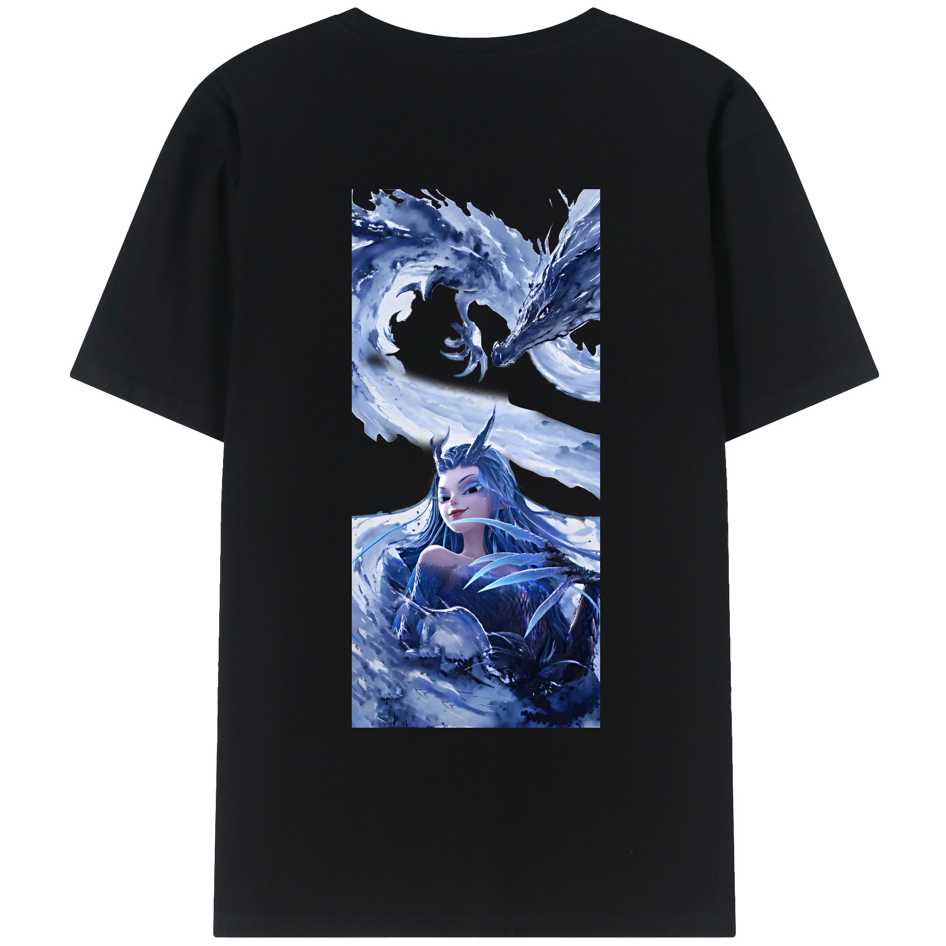 （画像用） Ne Zha 2 ナタ 魔童の大暴れ 綿100％ メンズ半袖Tシャツ（バックプリント） 通気性
