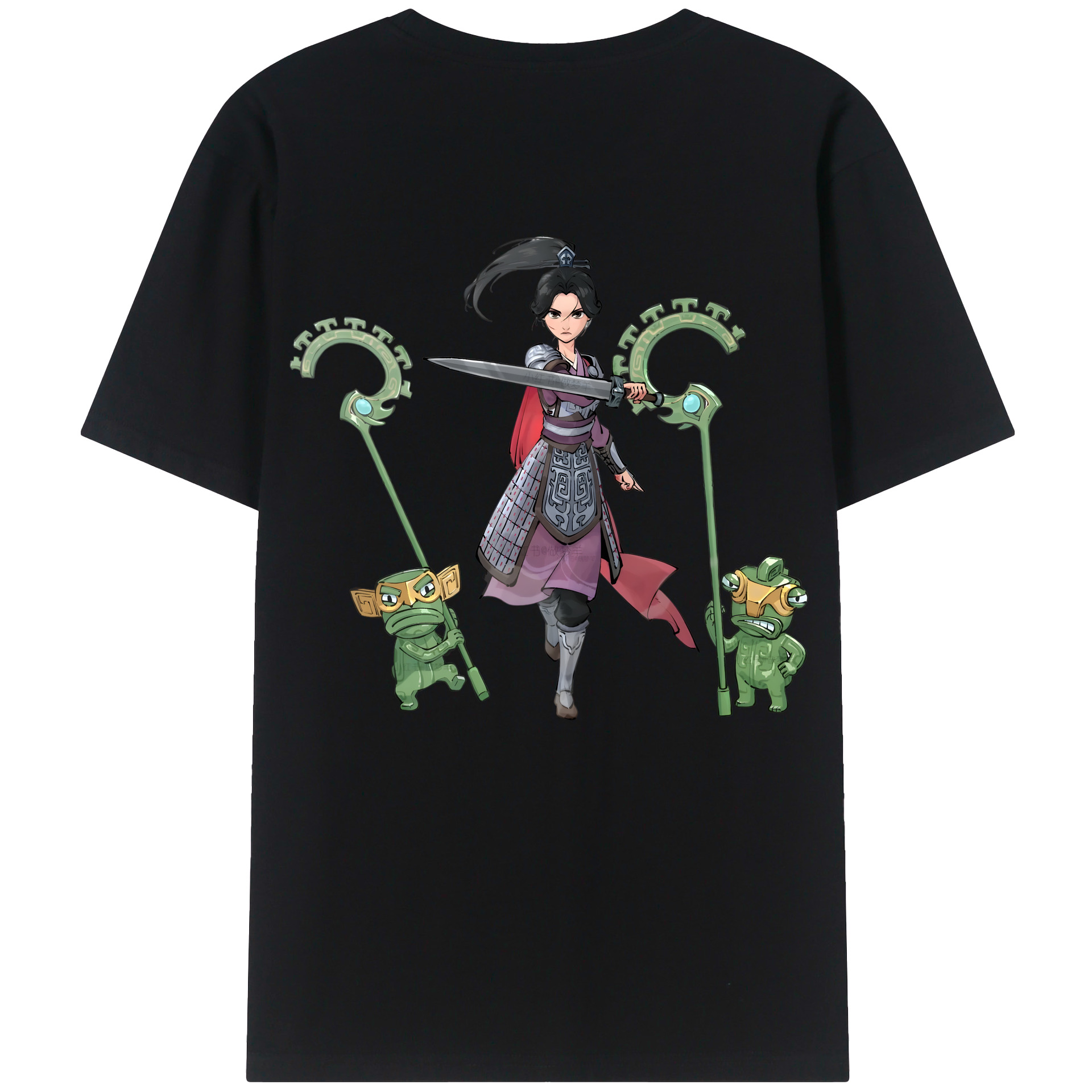 （画像用） Ne Zha 2 ナタ 魔童の大暴れ 綿100％ メンズ半袖Tシャツ（バックプリント） 通気性