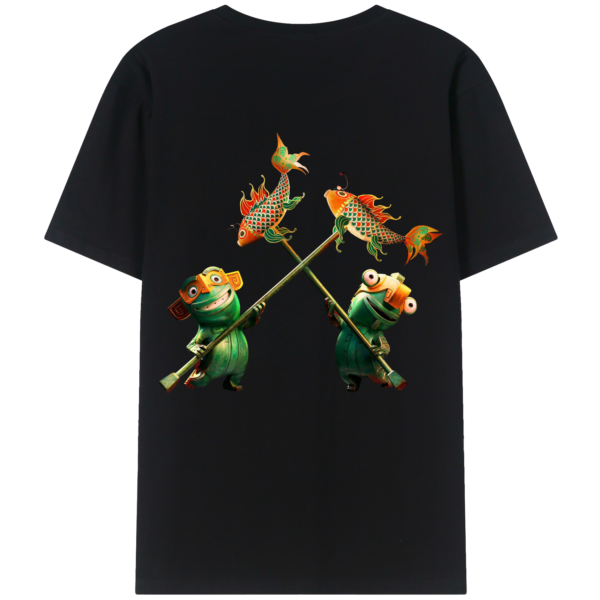 （画像用） Ne Zha 2 ナタ 魔童の大暴れ 綿100％ メンズ半袖Tシャツ（バックプリント） 通気性