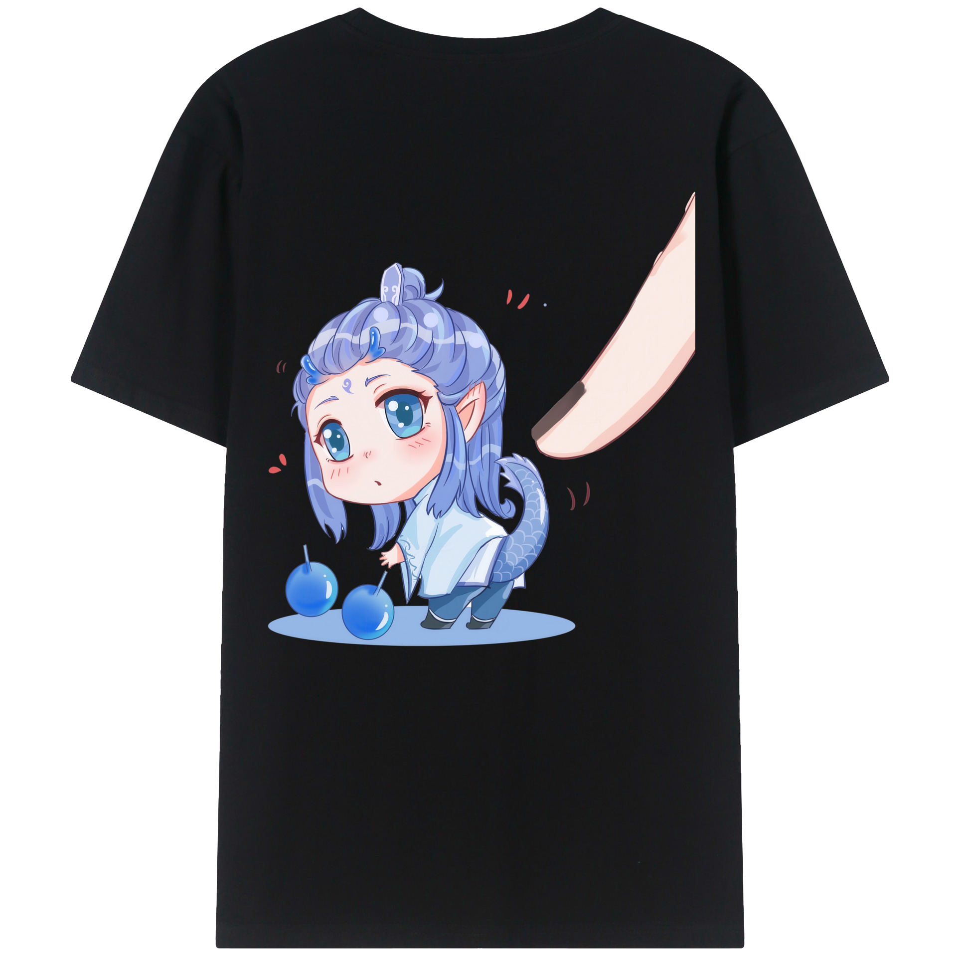 （画像用） Ne Zha 2 ナタ 魔童の大暴れ 綿100％ メンズ半袖Tシャツ（バックプリント） 通気性