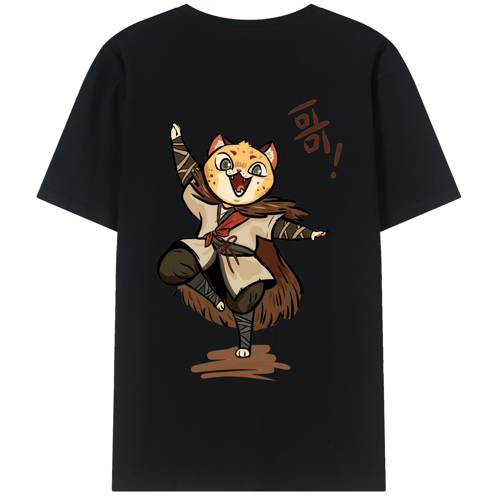 （画像用） Ne Zha 2 ナタ 魔童の大暴れ 綿100％ メンズ半袖Tシャツ（バックプリント） 通気性