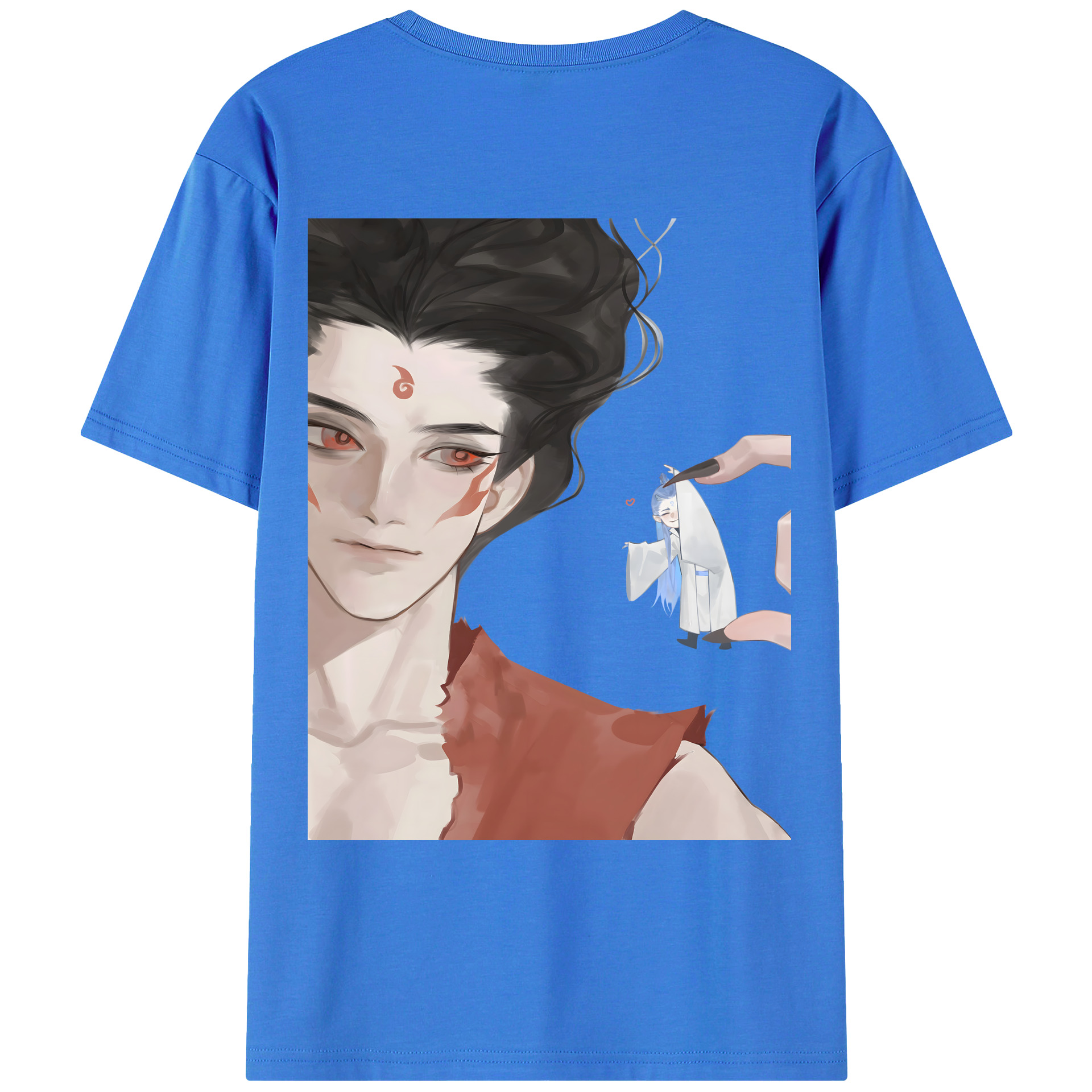 （画像用） Ne Zha 2 ナタ 魔童の大暴れ 綿100％ メンズ半袖Tシャツ（バックプリント） 通気性