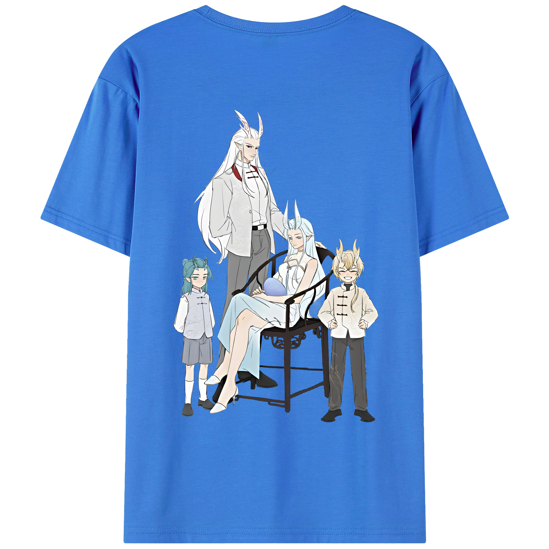 （画像用） Ne Zha 2 ナタ 魔童の大暴れ 綿100％ メンズ半袖Tシャツ（バックプリント） 通気性