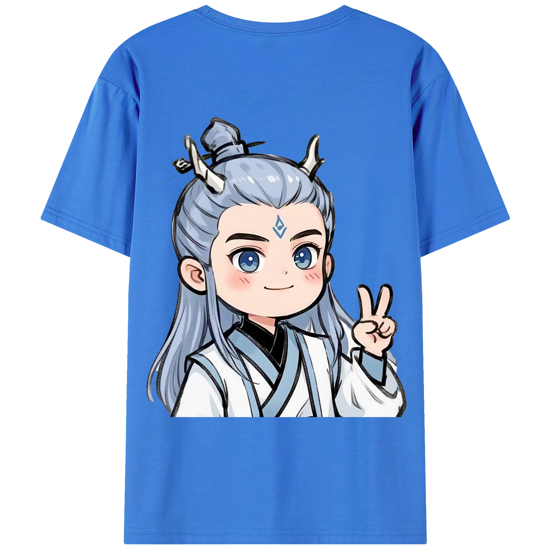 （画像用） Ne Zha 2 ナタ 魔童の大暴れ 綿100％ メンズ半袖Tシャツ（バックプリント） 通気性