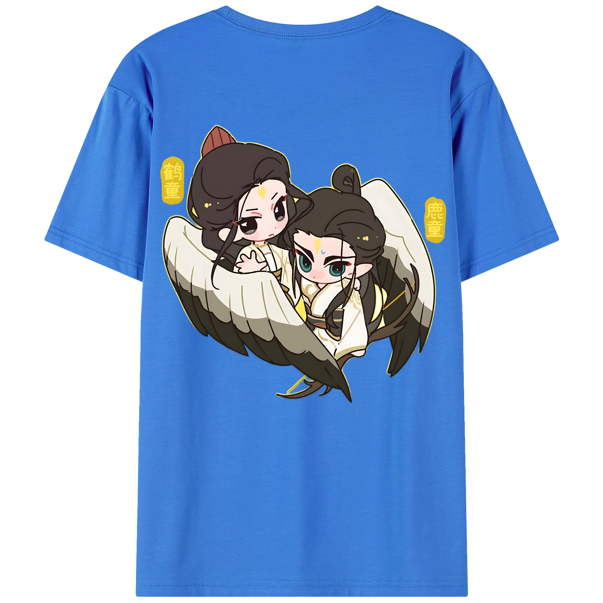 （画像用） Ne Zha 2 ナタ 魔童の大暴れ 綿100％ メンズ半袖Tシャツ（バックプリント） 通気性