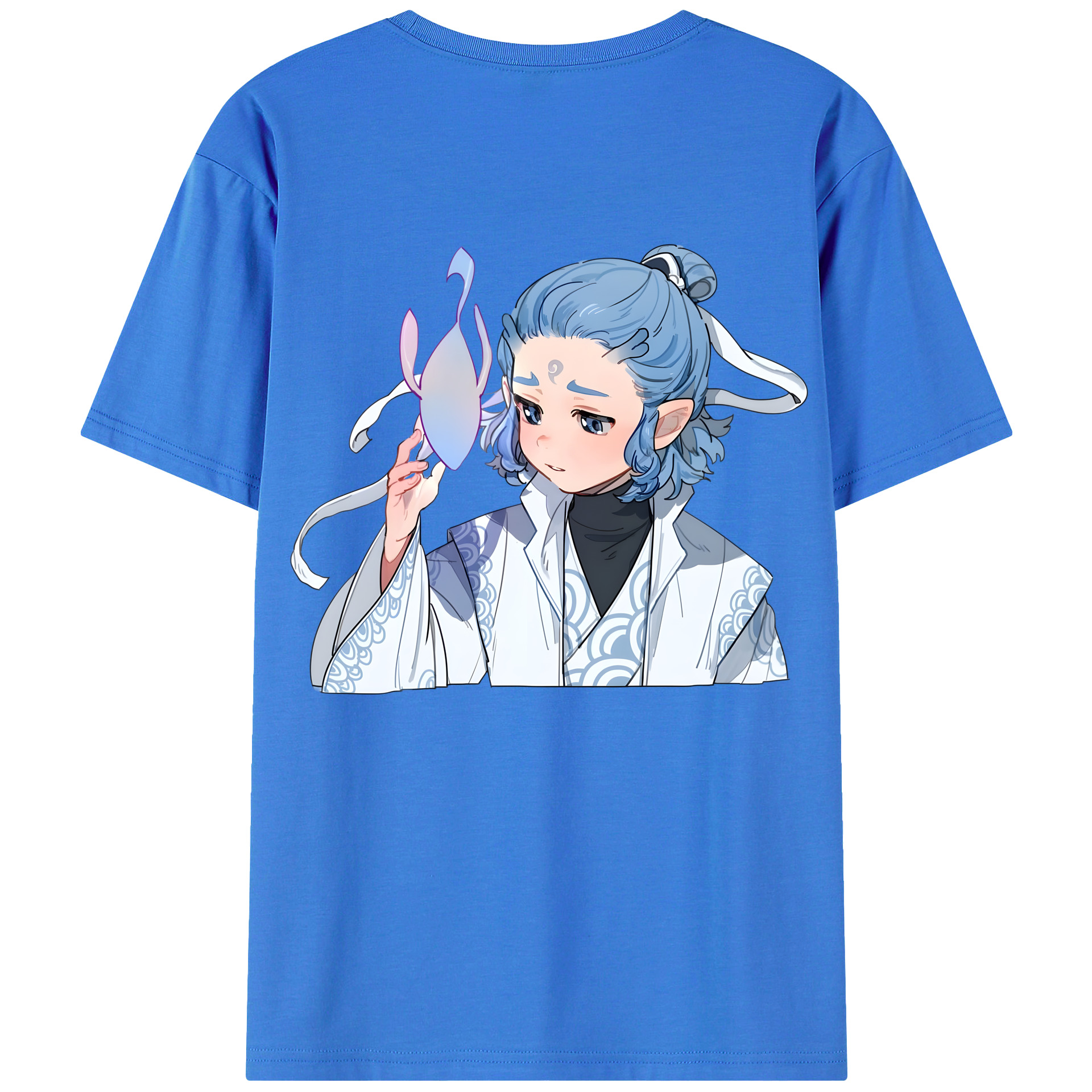 （画像用） Ne Zha 2 ナタ 魔童の大暴れ 綿100％ メンズ半袖Tシャツ（バックプリント） 通気性