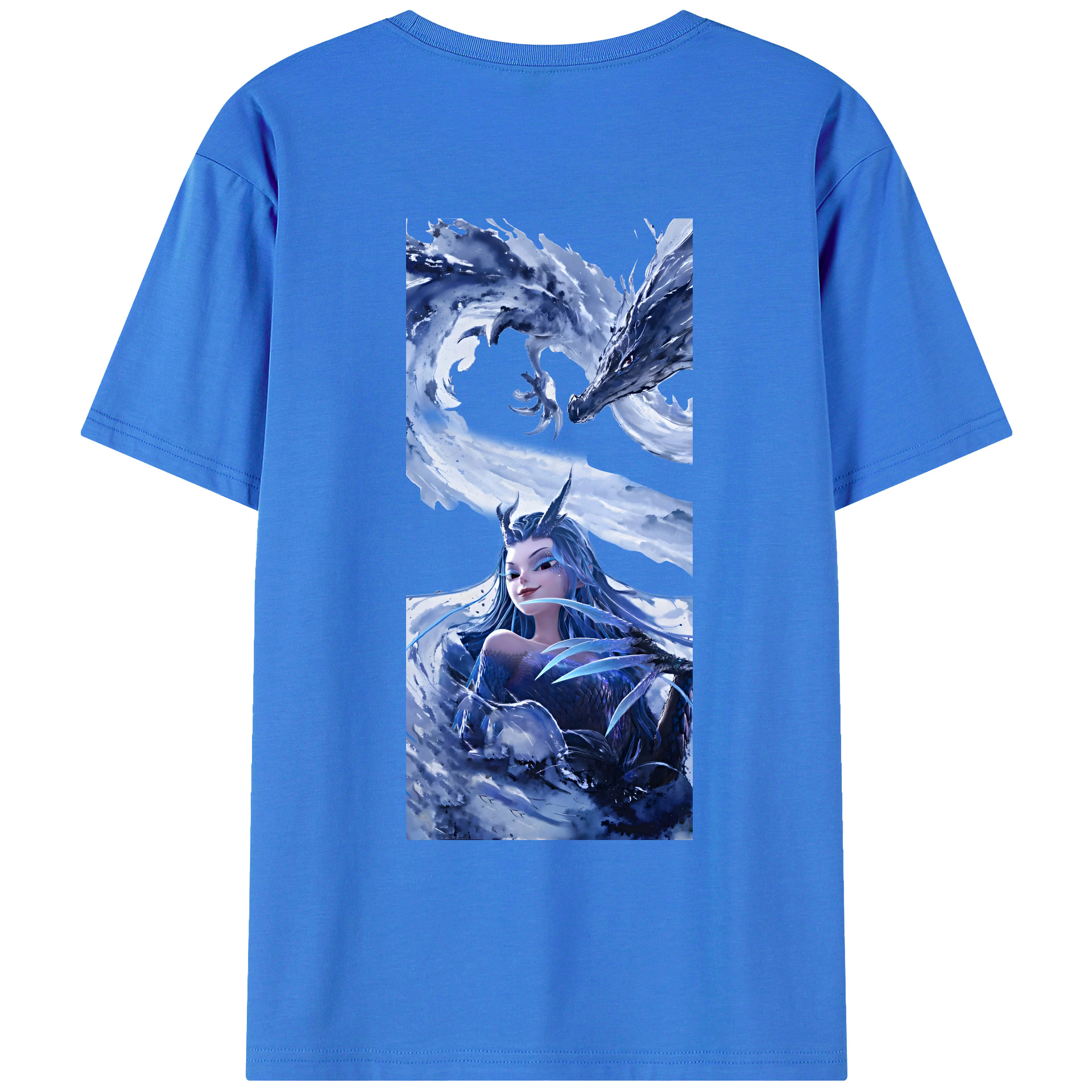（画像用） Ne Zha 2 ナタ 魔童の大暴れ 綿100％ メンズ半袖Tシャツ（バックプリント） 通気性