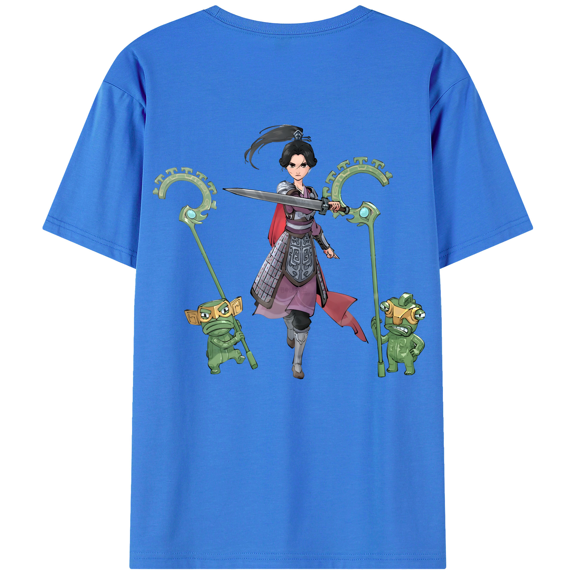 （画像用） Ne Zha 2 ナタ 魔童の大暴れ 綿100％ メンズ半袖Tシャツ（バックプリント） 通気性
