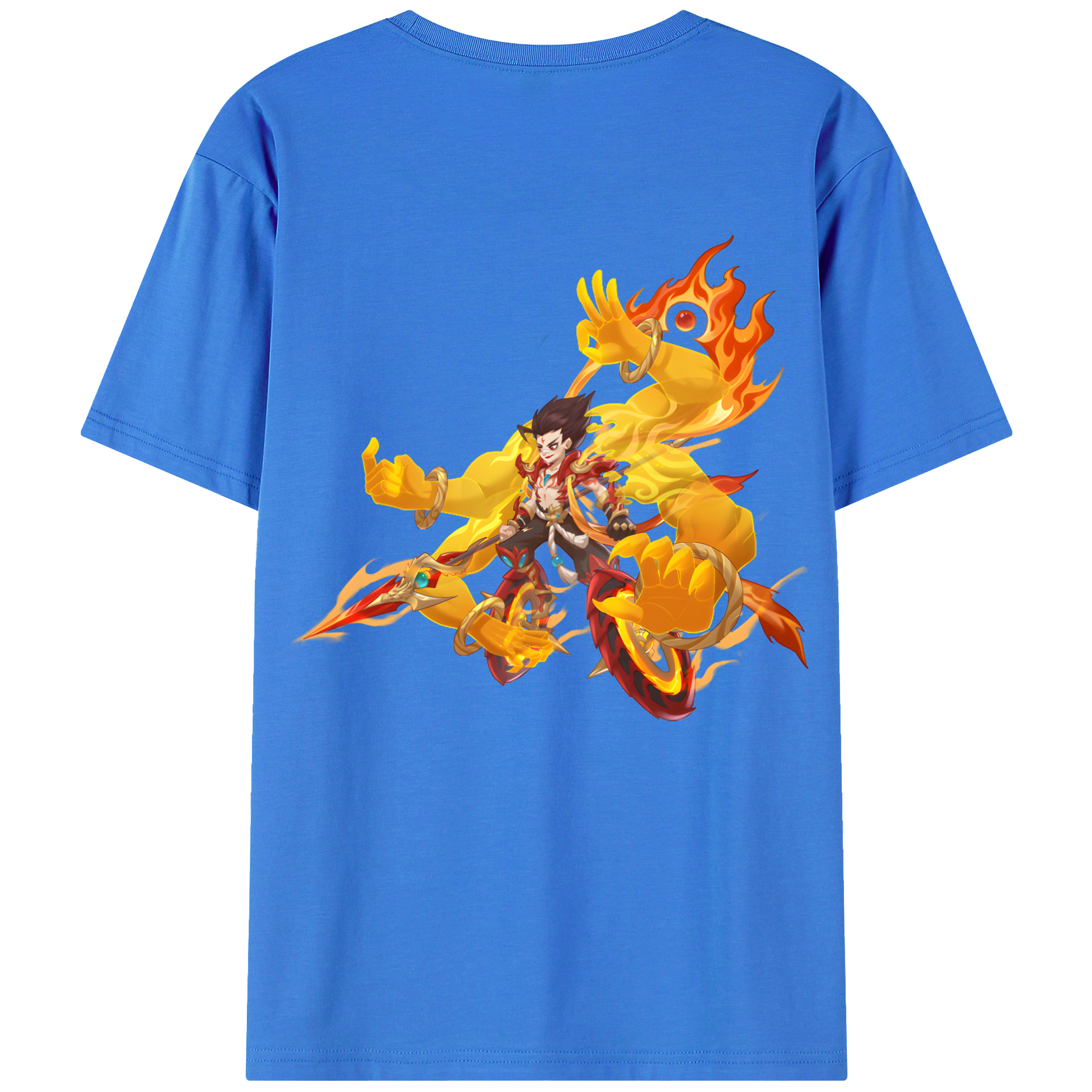 （画像用） Ne Zha 2 ナタ 魔童の大暴れ 綿100％ メンズ半袖Tシャツ（バックプリント） 通気性