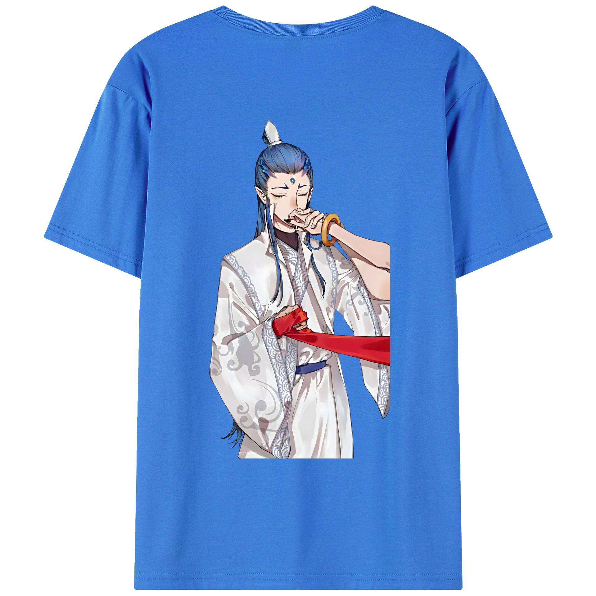 （画像用） Ne Zha 2 ナタ 魔童の大暴れ 綿100％ メンズ半袖Tシャツ（バックプリント） 通気性