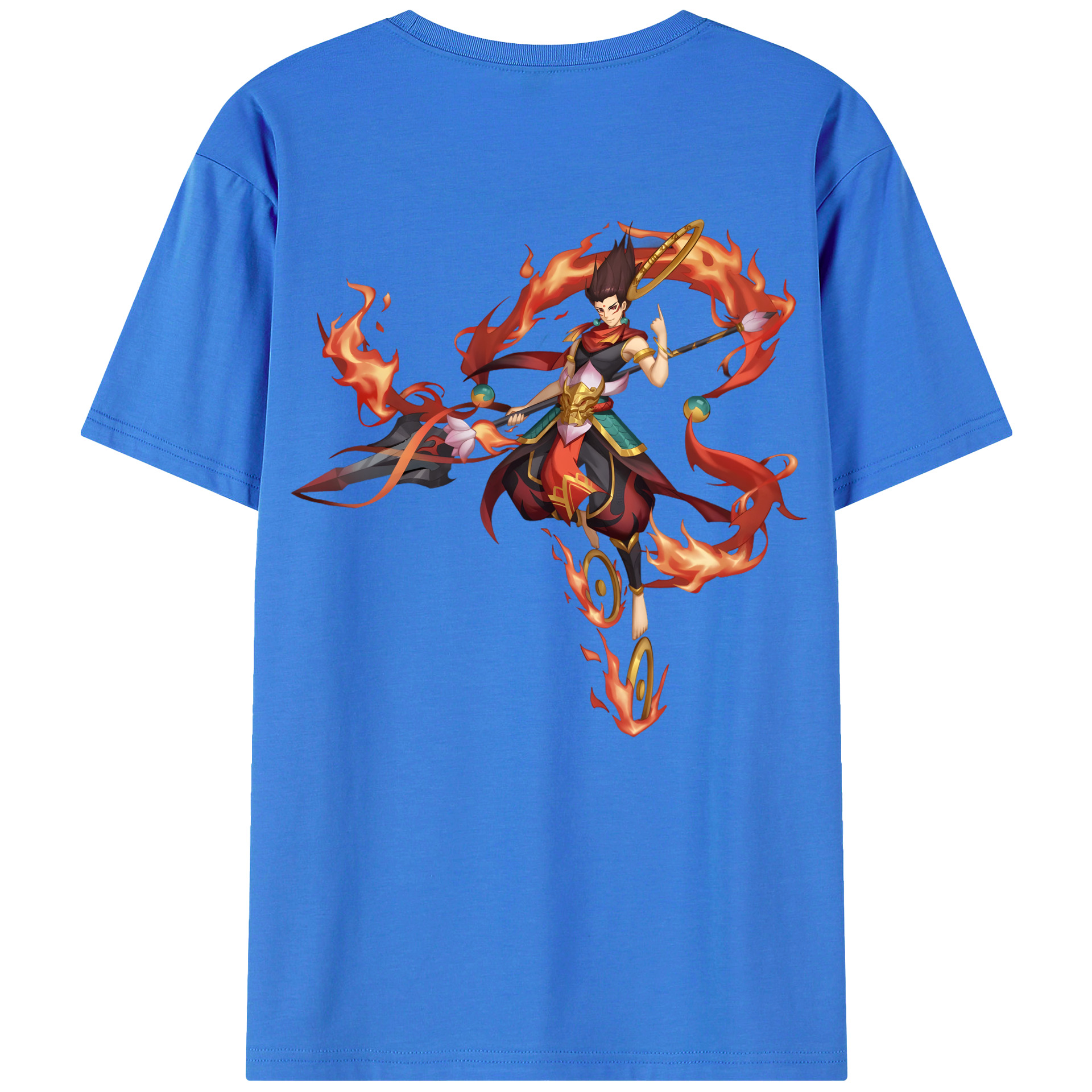 （画像用） Ne Zha 2 ナタ 魔童の大暴れ 綿100％ メンズ半袖Tシャツ（バックプリント） 通気性