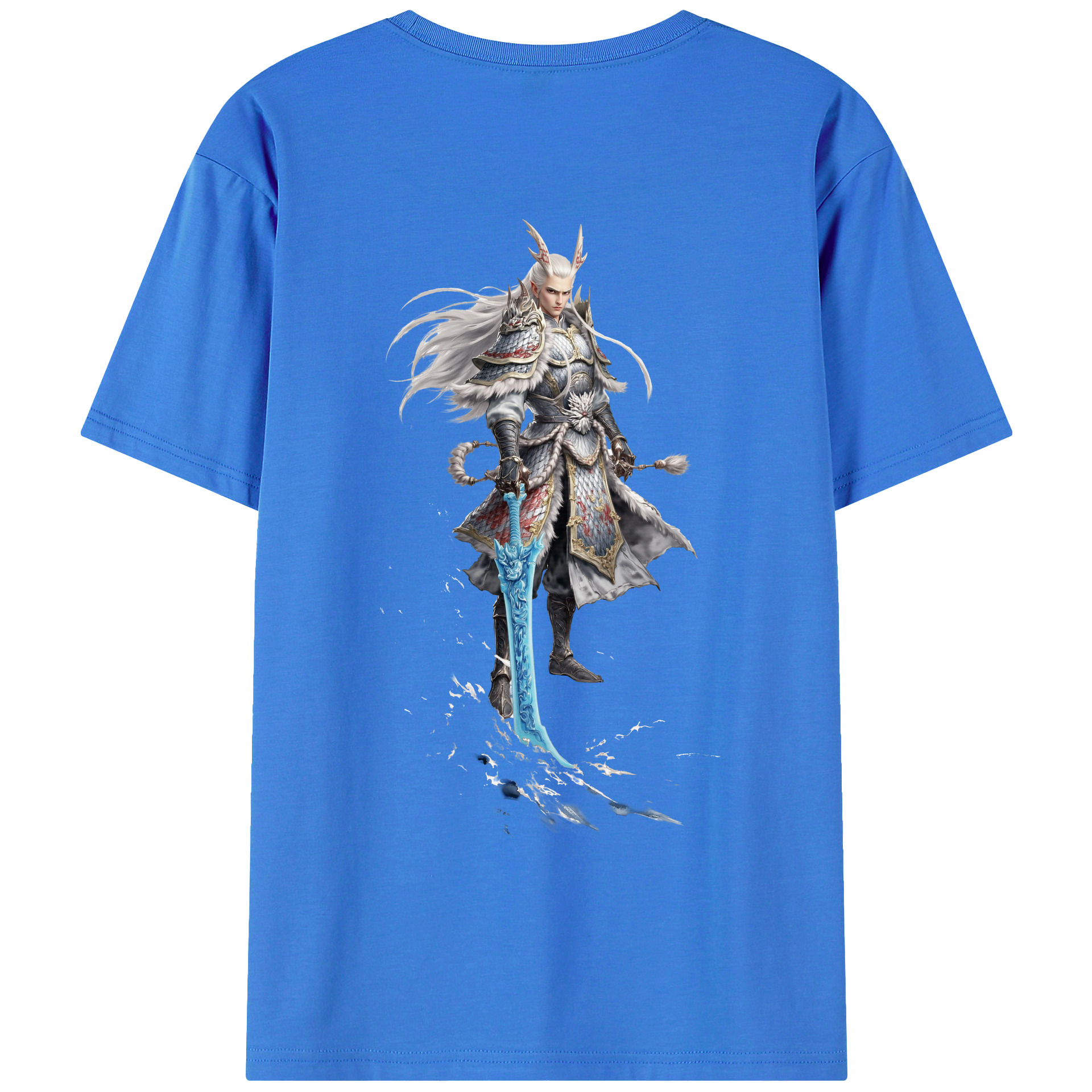 （画像用） Ne Zha 2 ナタ 魔童の大暴れ 綿100％ メンズ半袖Tシャツ（バックプリント） 通気性