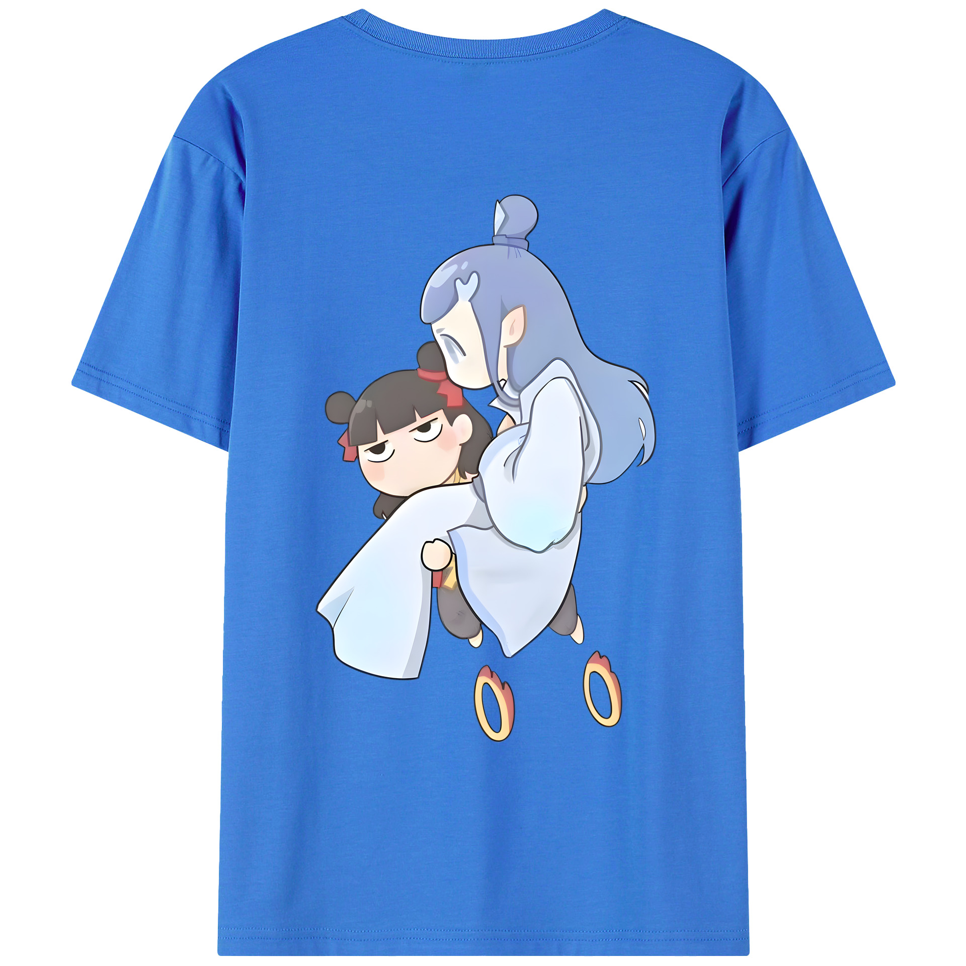 （画像用） Ne Zha 2 ナタ 魔童の大暴れ 綿100％ メンズ半袖Tシャツ（バックプリント） 通気性