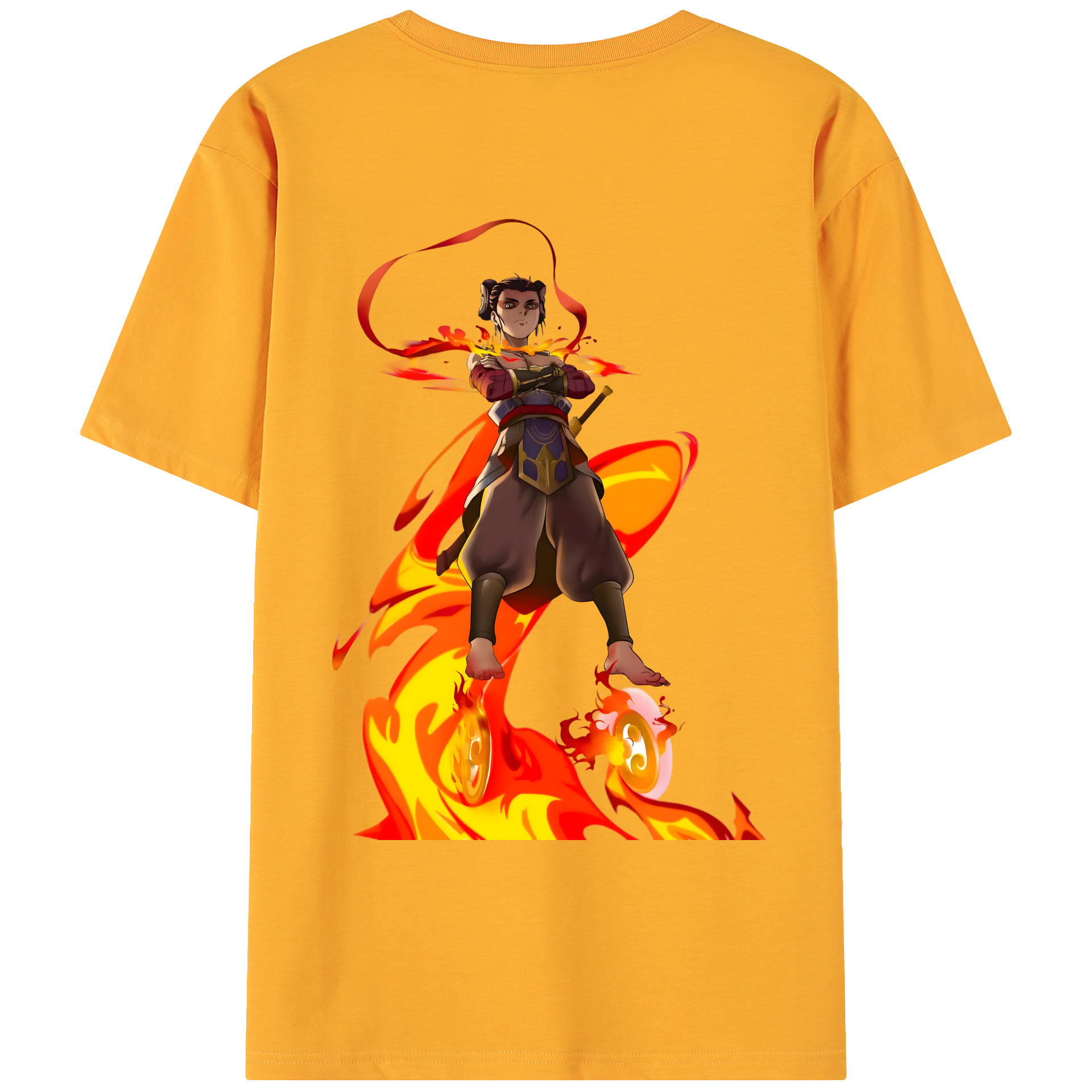 （画像用） Ne Zha 2 ナタ 魔童の大暴れ 綿100％ メンズ半袖Tシャツ（バックプリント） 通気性