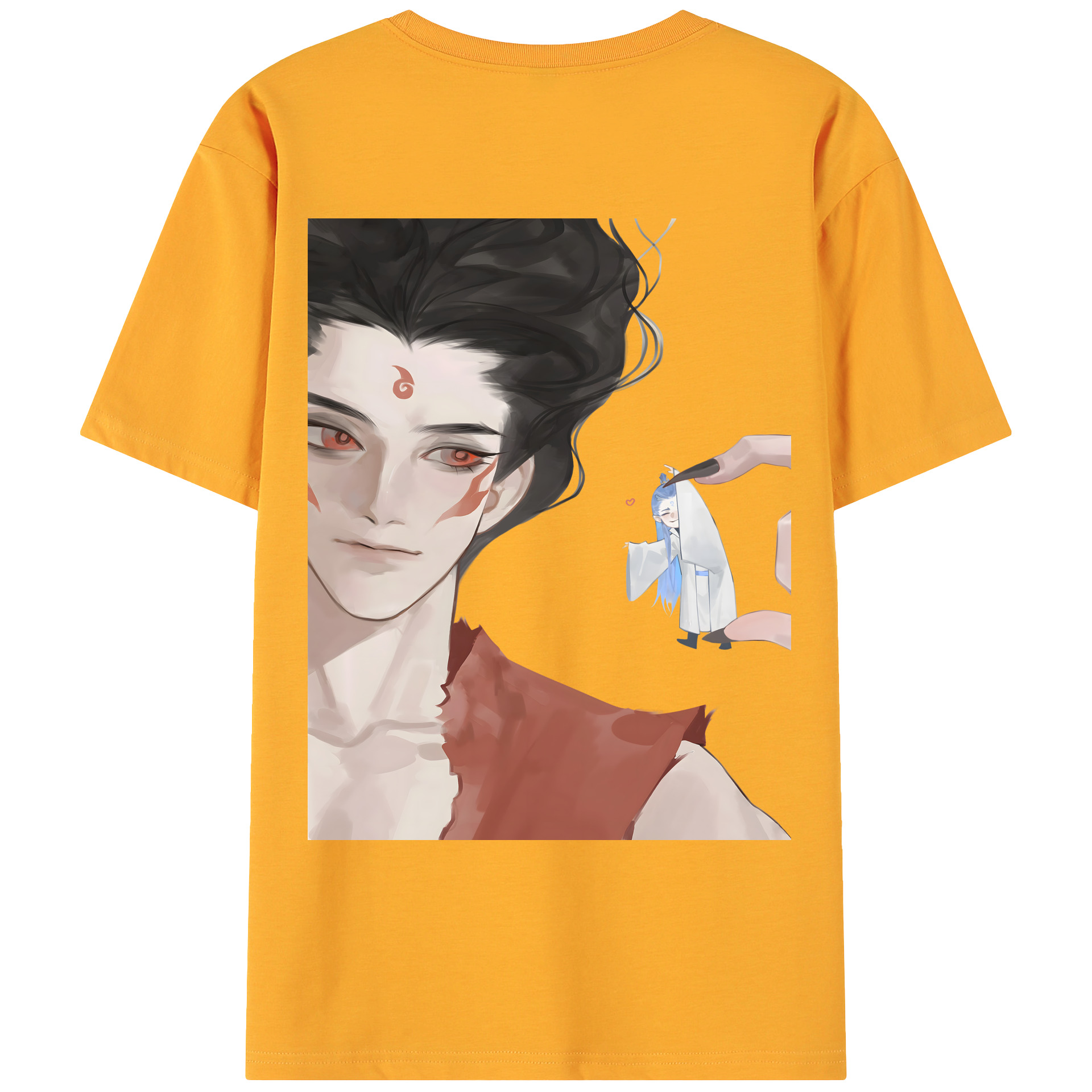 （画像用） Ne Zha 2 ナタ 魔童の大暴れ 綿100％ メンズ半袖Tシャツ（バックプリント） 通気性