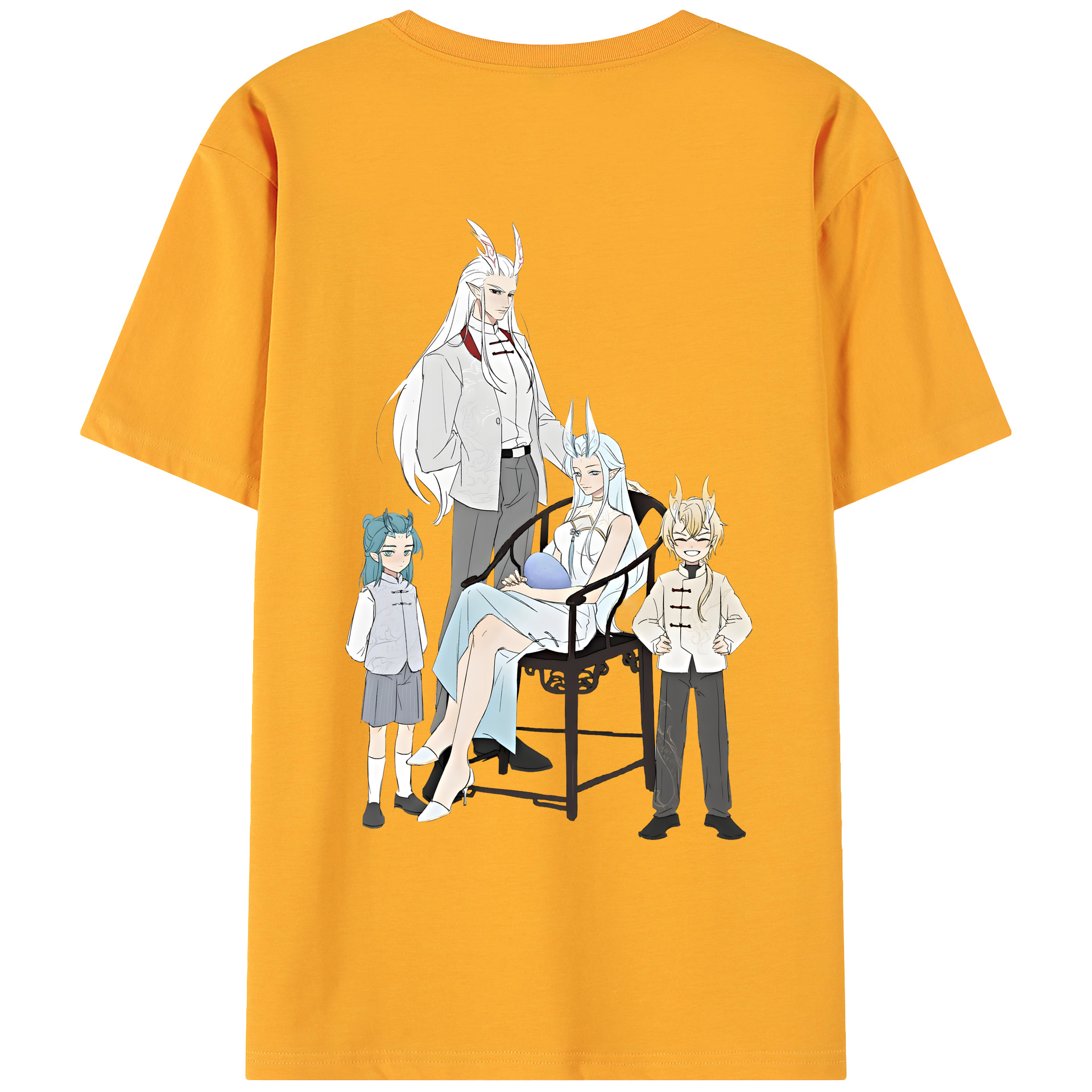 （画像用） Ne Zha 2 ナタ 魔童の大暴れ 綿100％ メンズ半袖Tシャツ（バックプリント） 通気性
