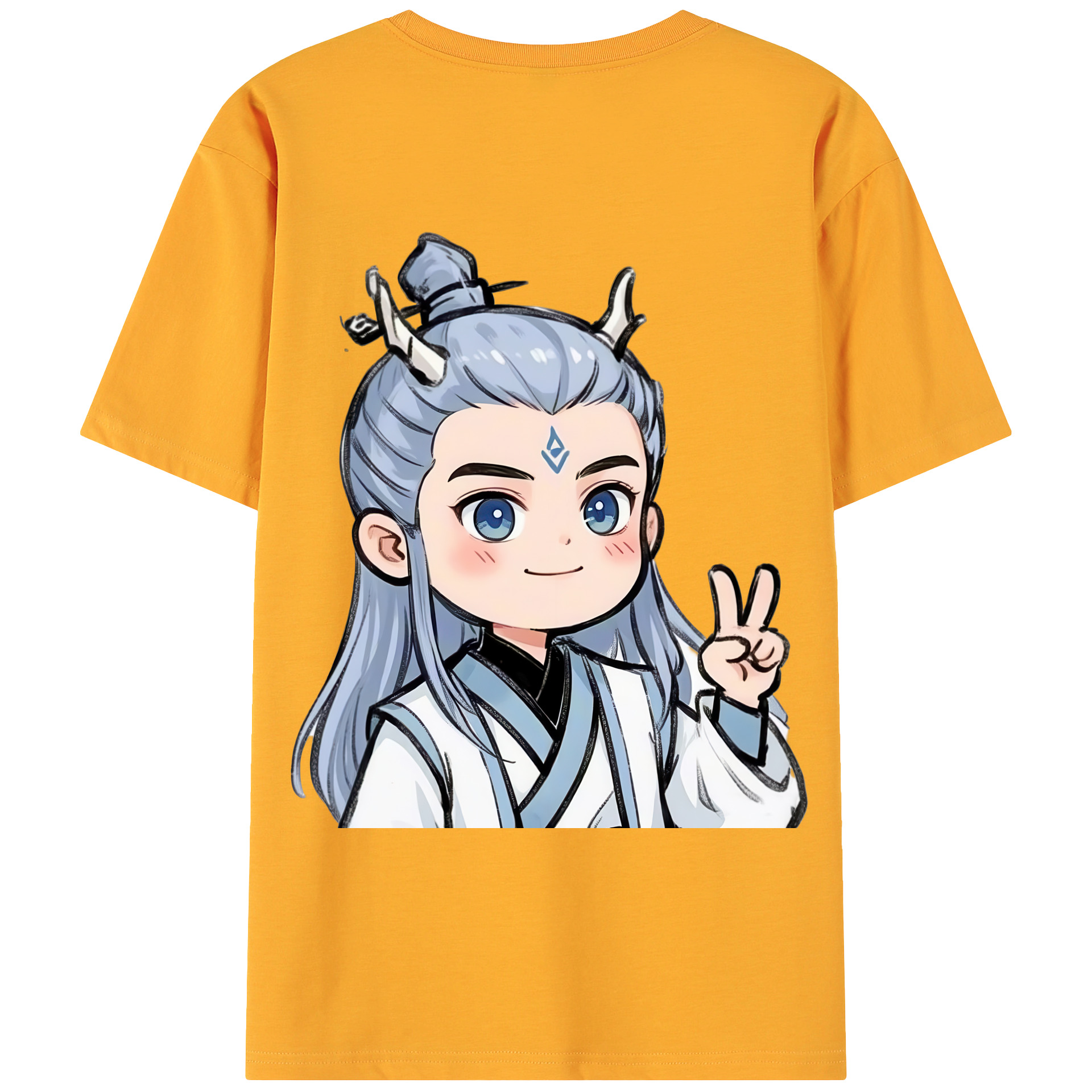（画像用） Ne Zha 2 ナタ 魔童の大暴れ 綿100％ メンズ半袖Tシャツ（バックプリント） 通気性