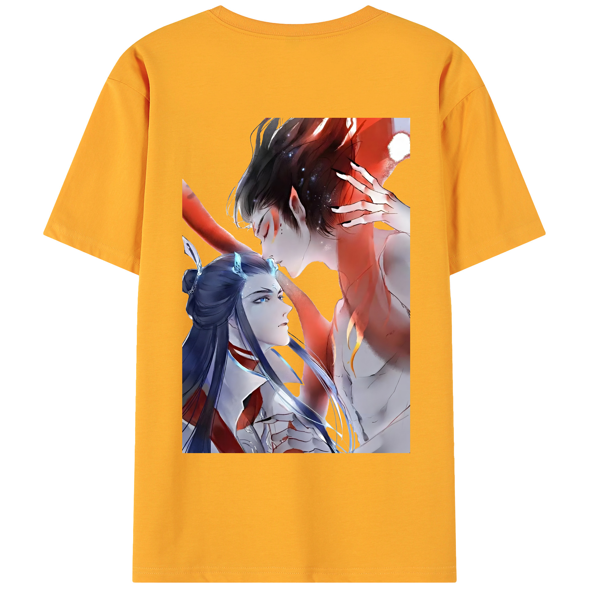 （画像用） Ne Zha 2 ナタ 魔童の大暴れ 綿100％ メンズ半袖Tシャツ（バックプリント） 通気性