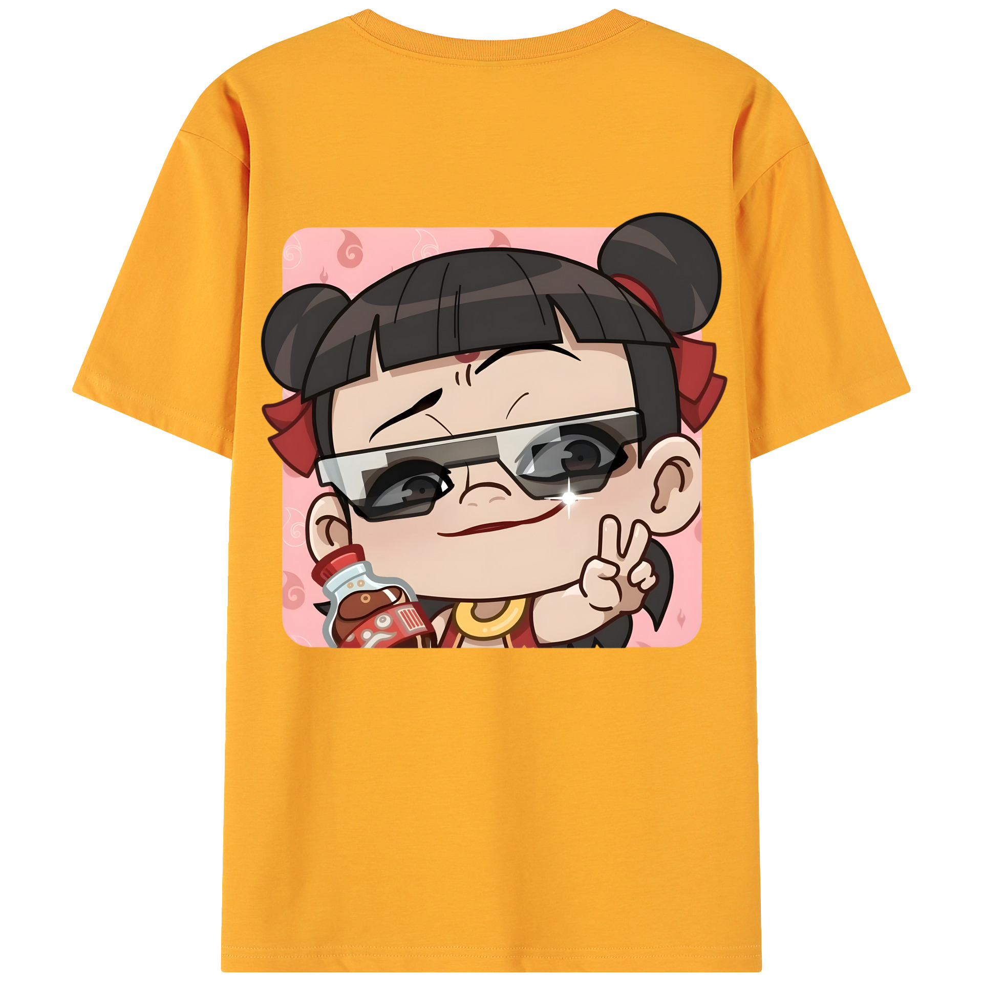 （画像用） Ne Zha 2 ナタ 魔童の大暴れ 綿100％ メンズ半袖Tシャツ（バックプリント） 通気性