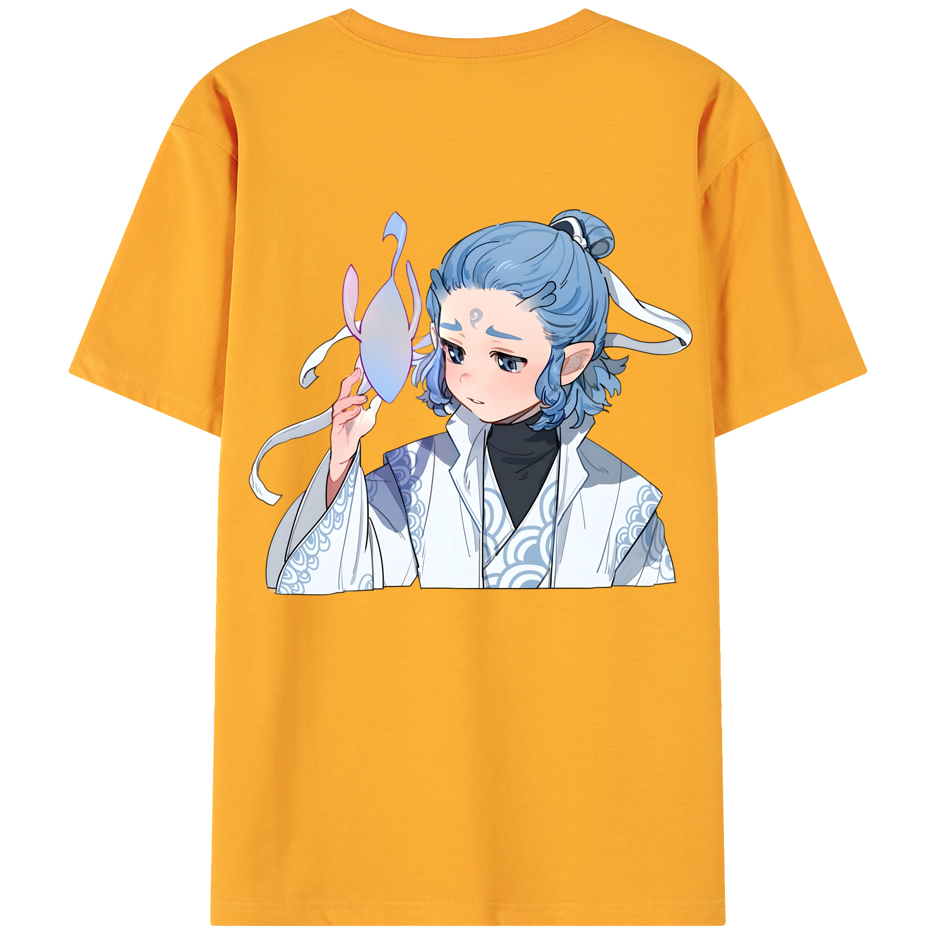 （画像用） Ne Zha 2 ナタ 魔童の大暴れ 綿100％ メンズ半袖Tシャツ（バックプリント） 通気性