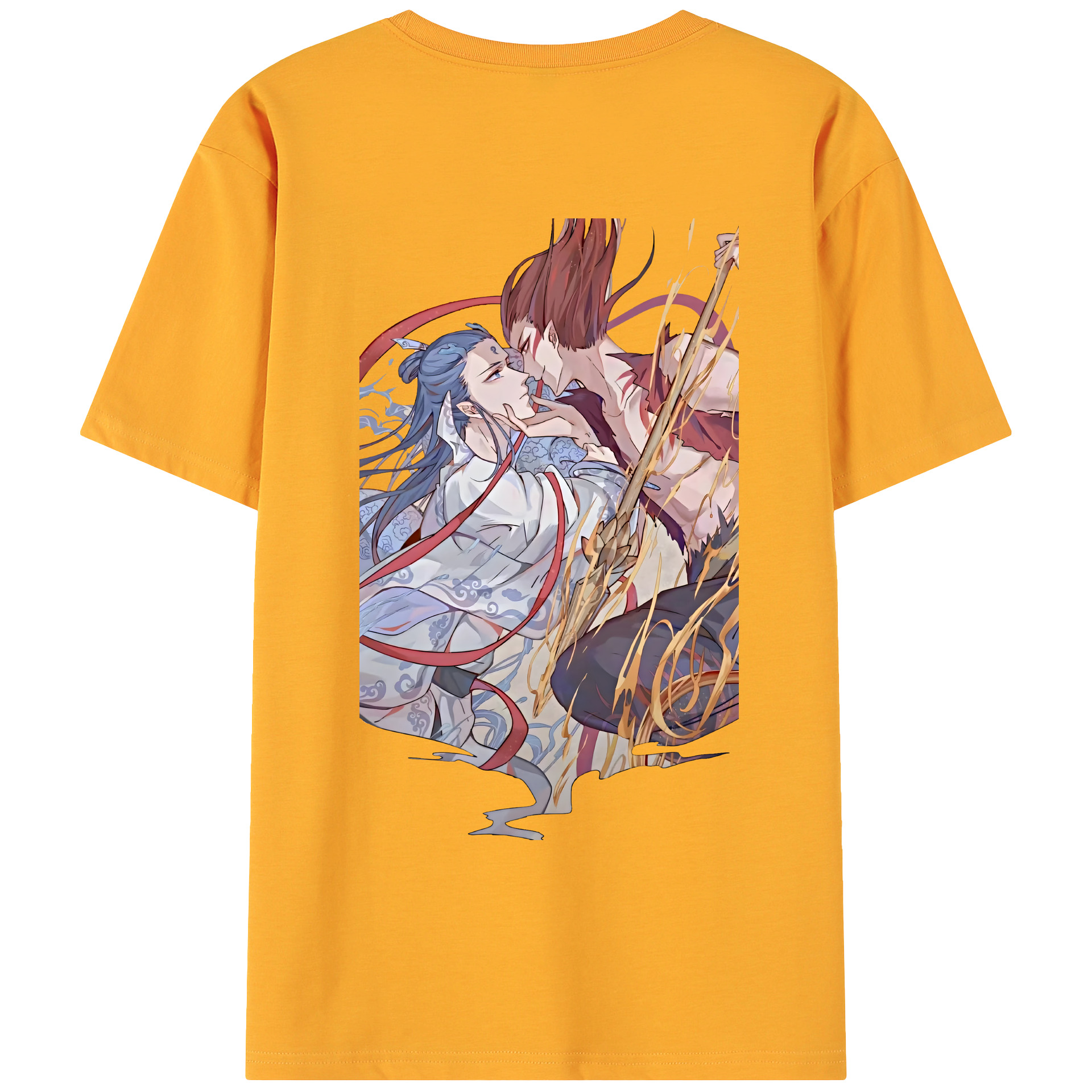 （画像用） Ne Zha 2 ナタ 魔童の大暴れ 綿100％ メンズ半袖Tシャツ（バックプリント） 通気性