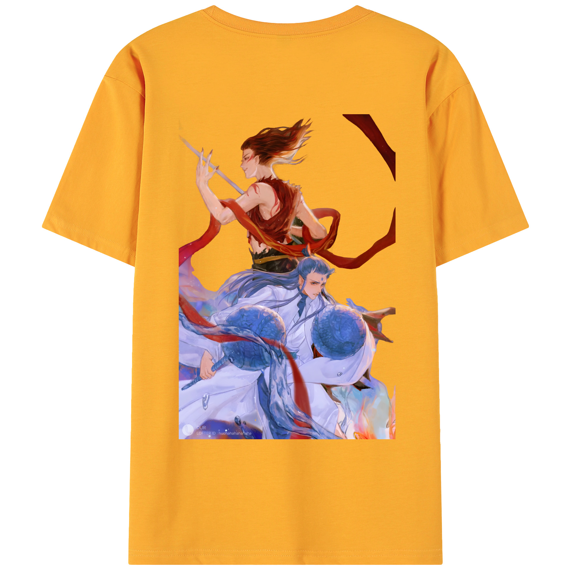 （画像用） Ne Zha 2 ナタ 魔童の大暴れ 綿100％ メンズ半袖Tシャツ（バックプリント） 通気性