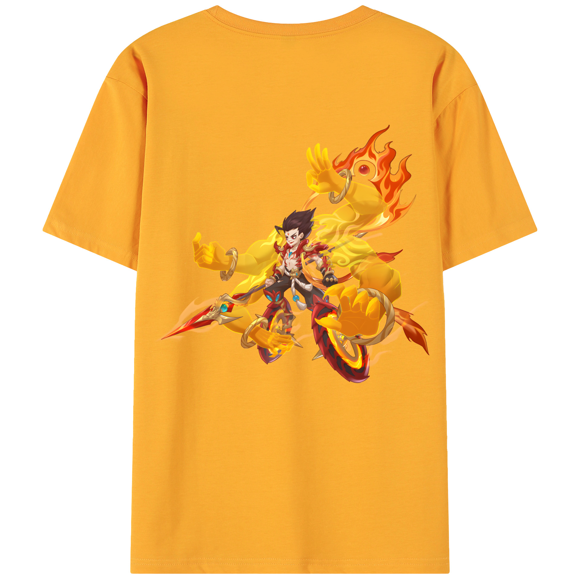 （画像用） Ne Zha 2 ナタ 魔童の大暴れ 綿100％ メンズ半袖Tシャツ（バックプリント） 通気性