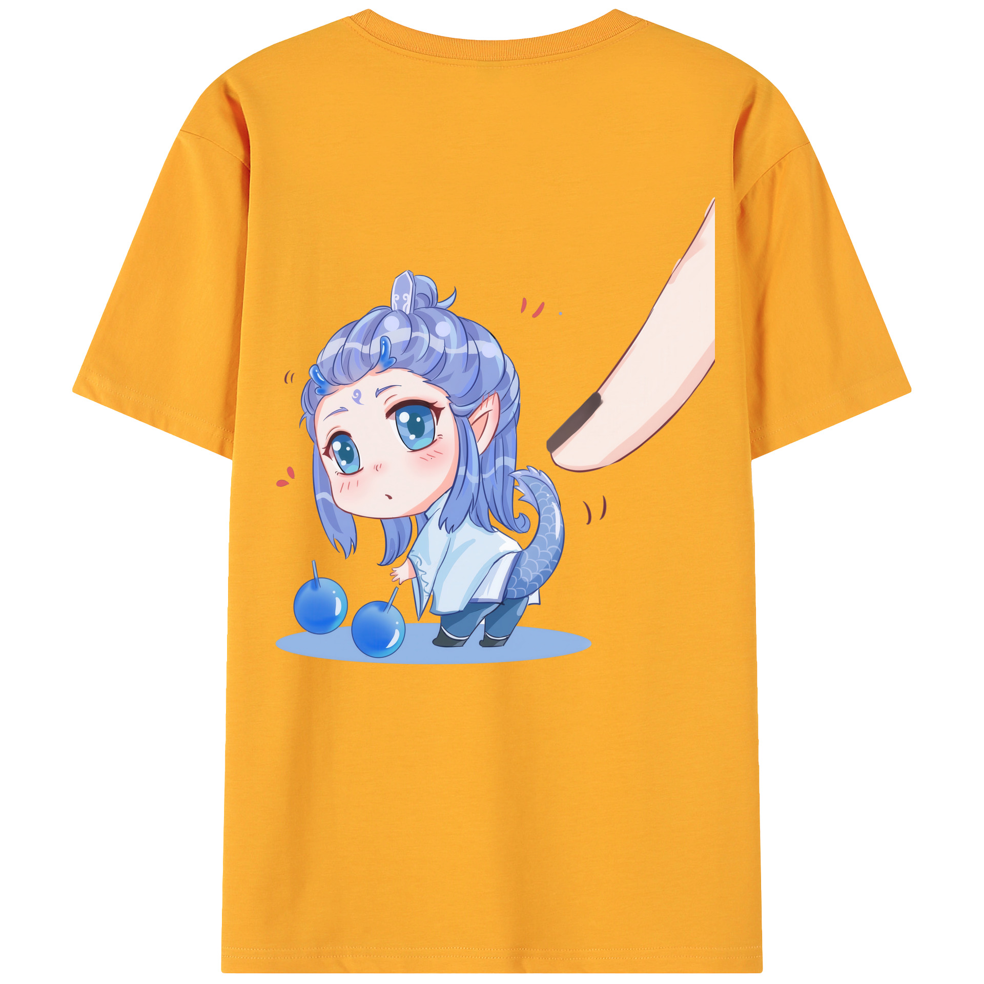 （画像用） Ne Zha 2 ナタ 魔童の大暴れ 綿100％ メンズ半袖Tシャツ（バックプリント） 通気性