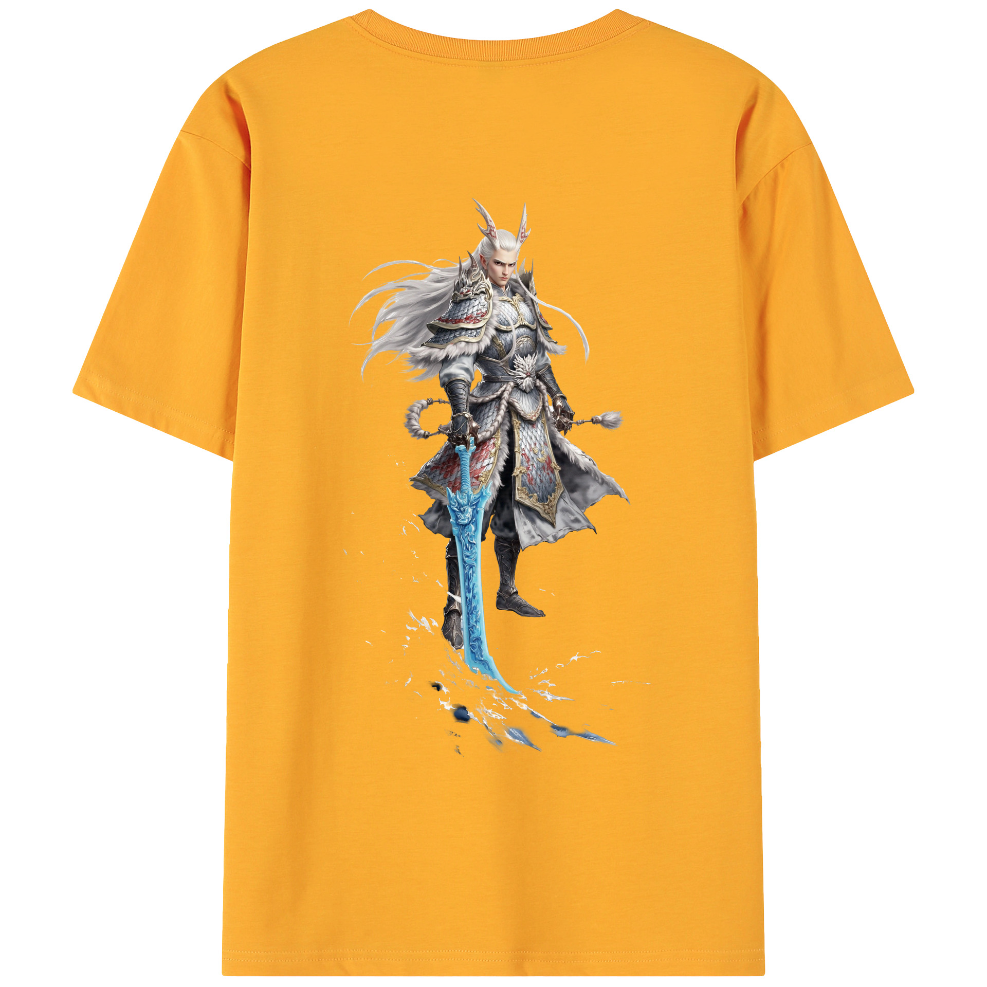 （画像用） Ne Zha 2 ナタ 魔童の大暴れ 綿100％ メンズ半袖Tシャツ（バックプリント） 通気性